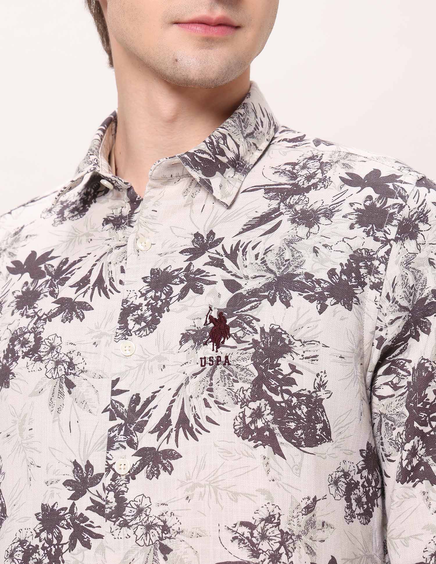 Floral Printed Regular Fit Shirt - Image 7