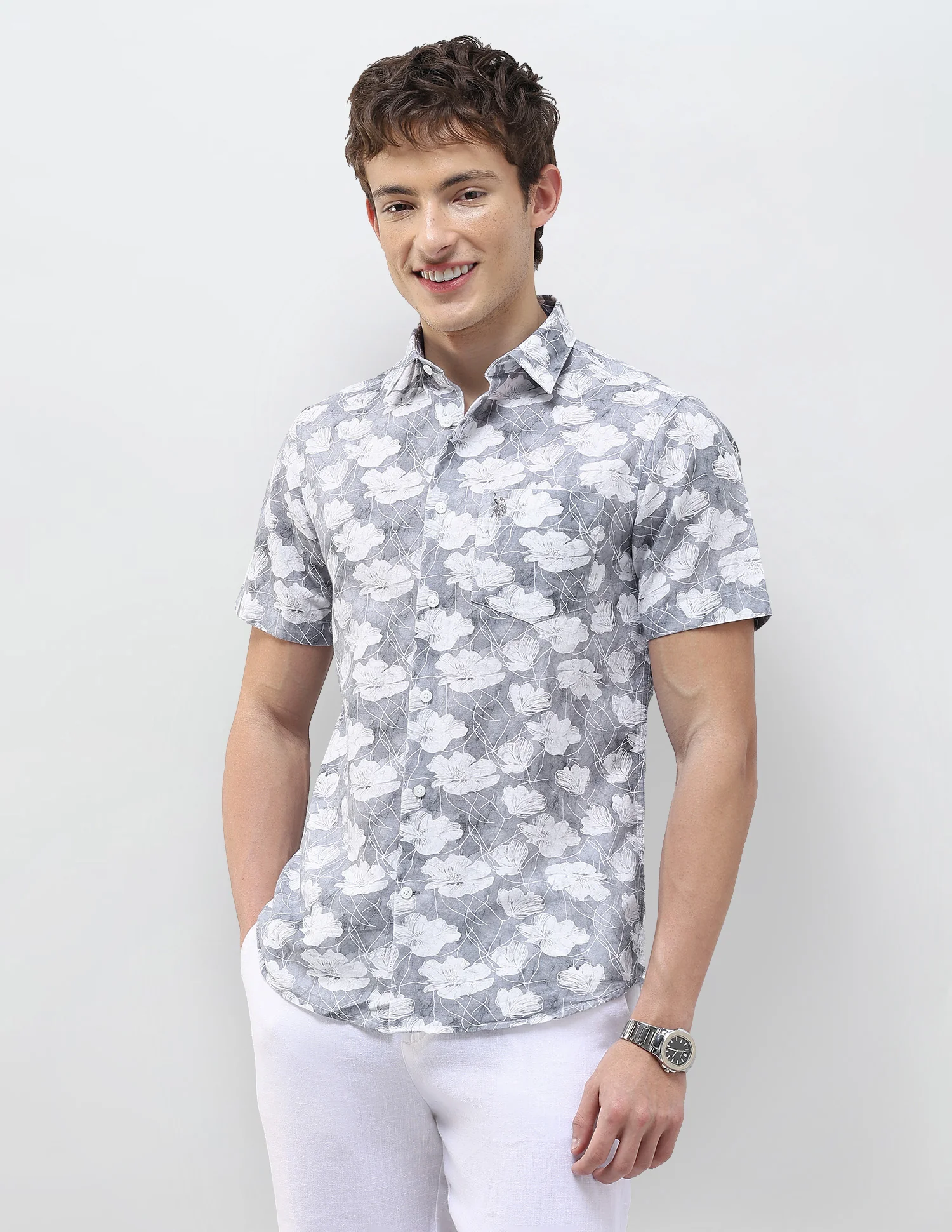 Floral Printed Regular Fit Shirt