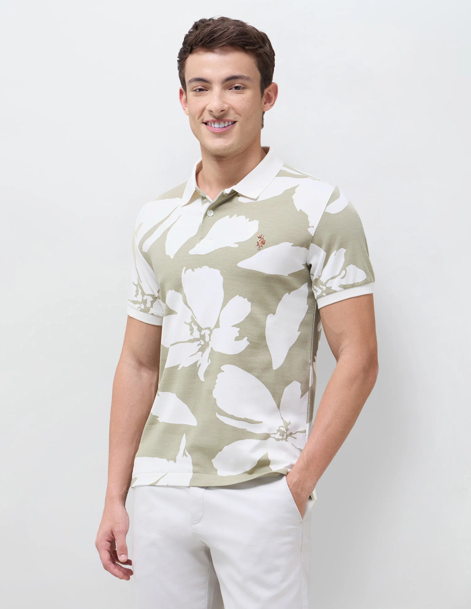 Floral Printed Slim Fit Polo Shirt - Image 4