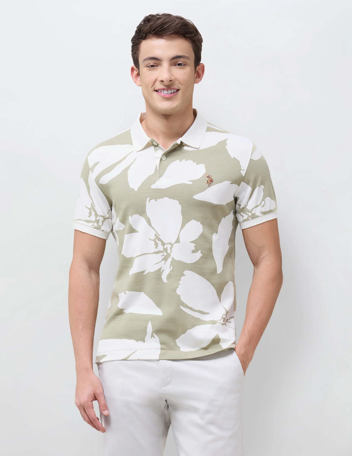 Floral Printed Slim Fit Polo Shirt - Image 6