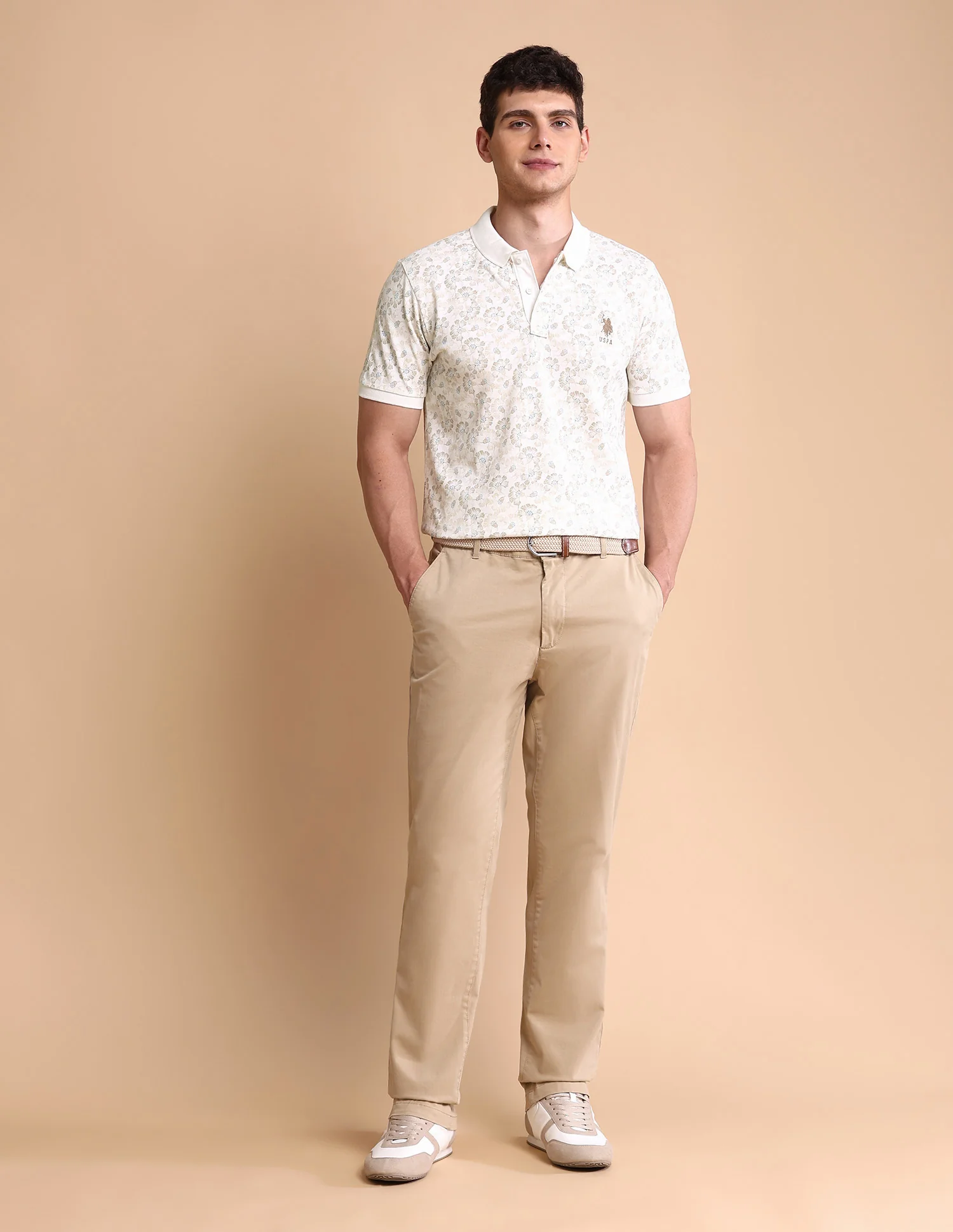 Floral Printed Slim Fit Polo Shirt - Image 3