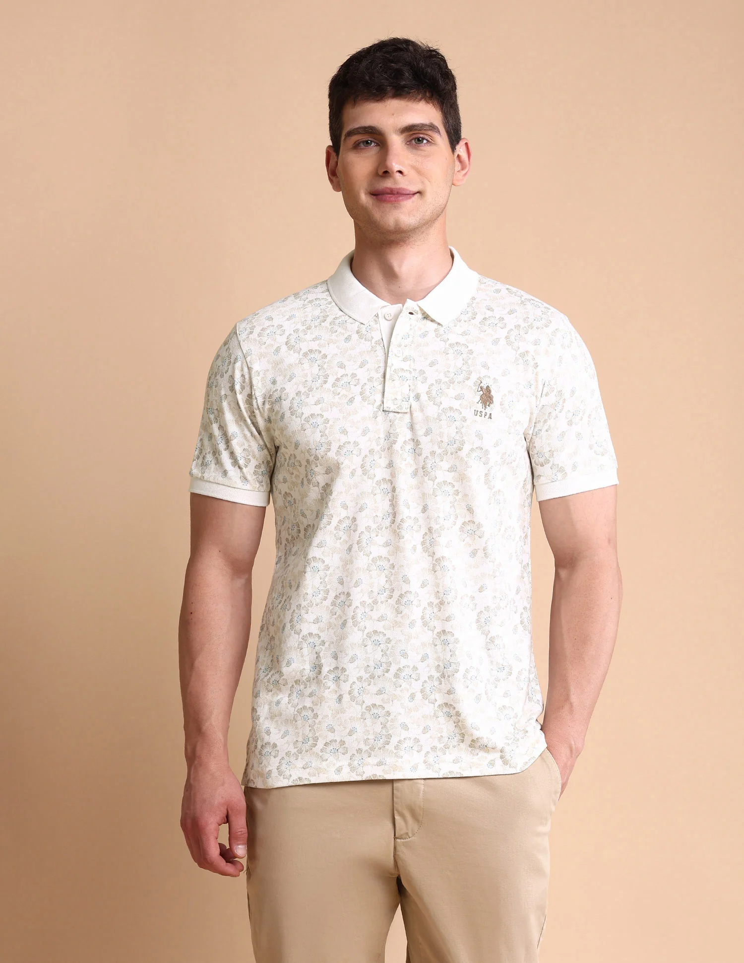 Floral Printed Slim Fit Polo Shirt - Image 6