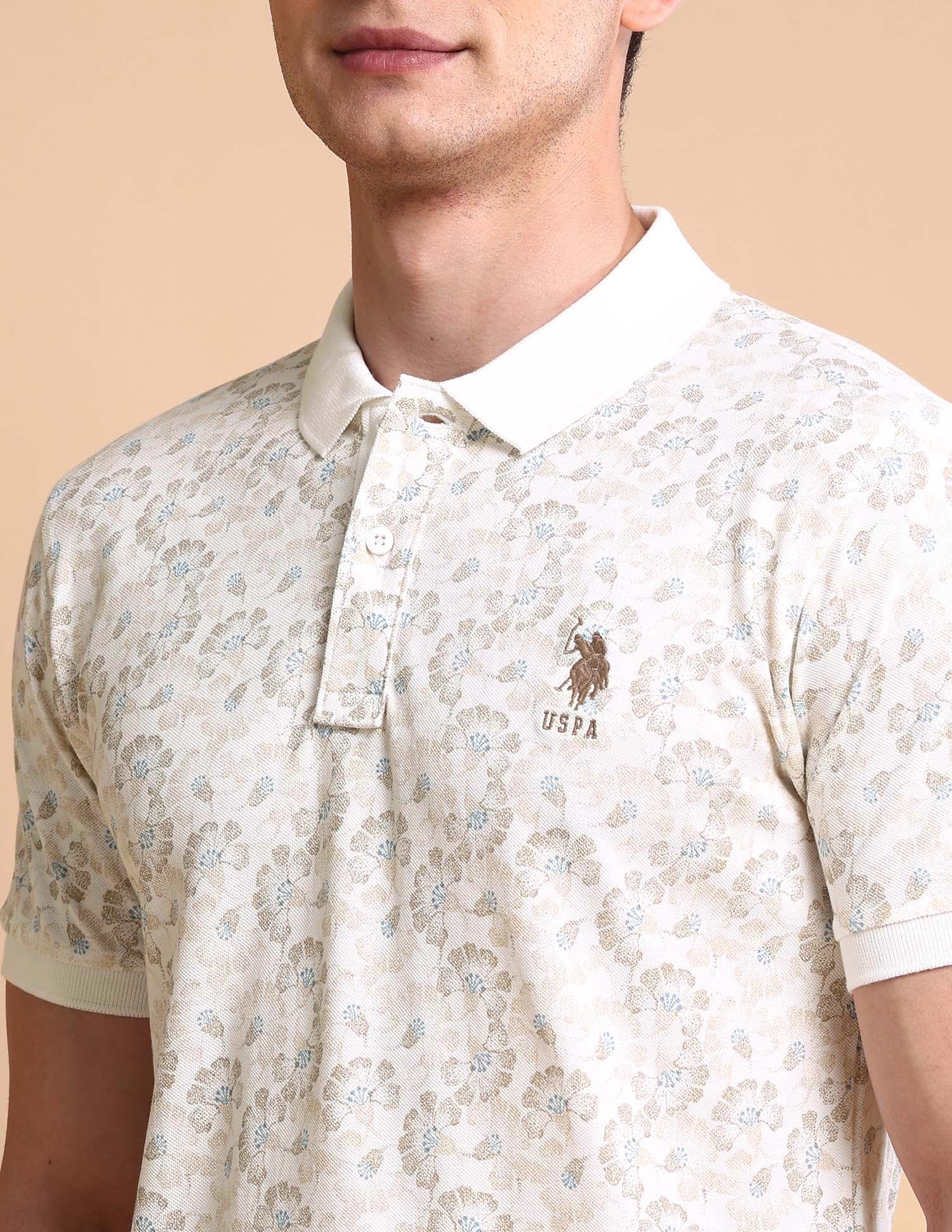 Floral Printed Slim Fit Polo Shirt - Image 7