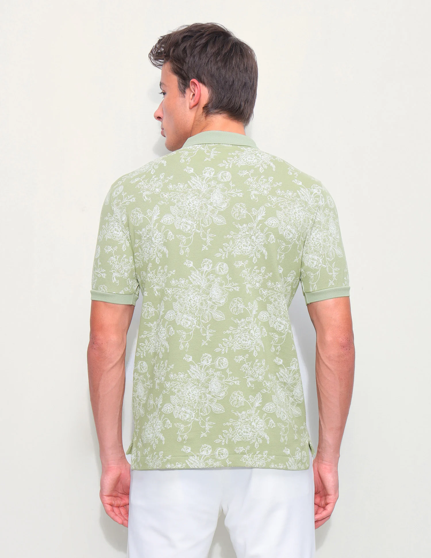 Floral Printed Slim Fit Polo Shirt - Image 5