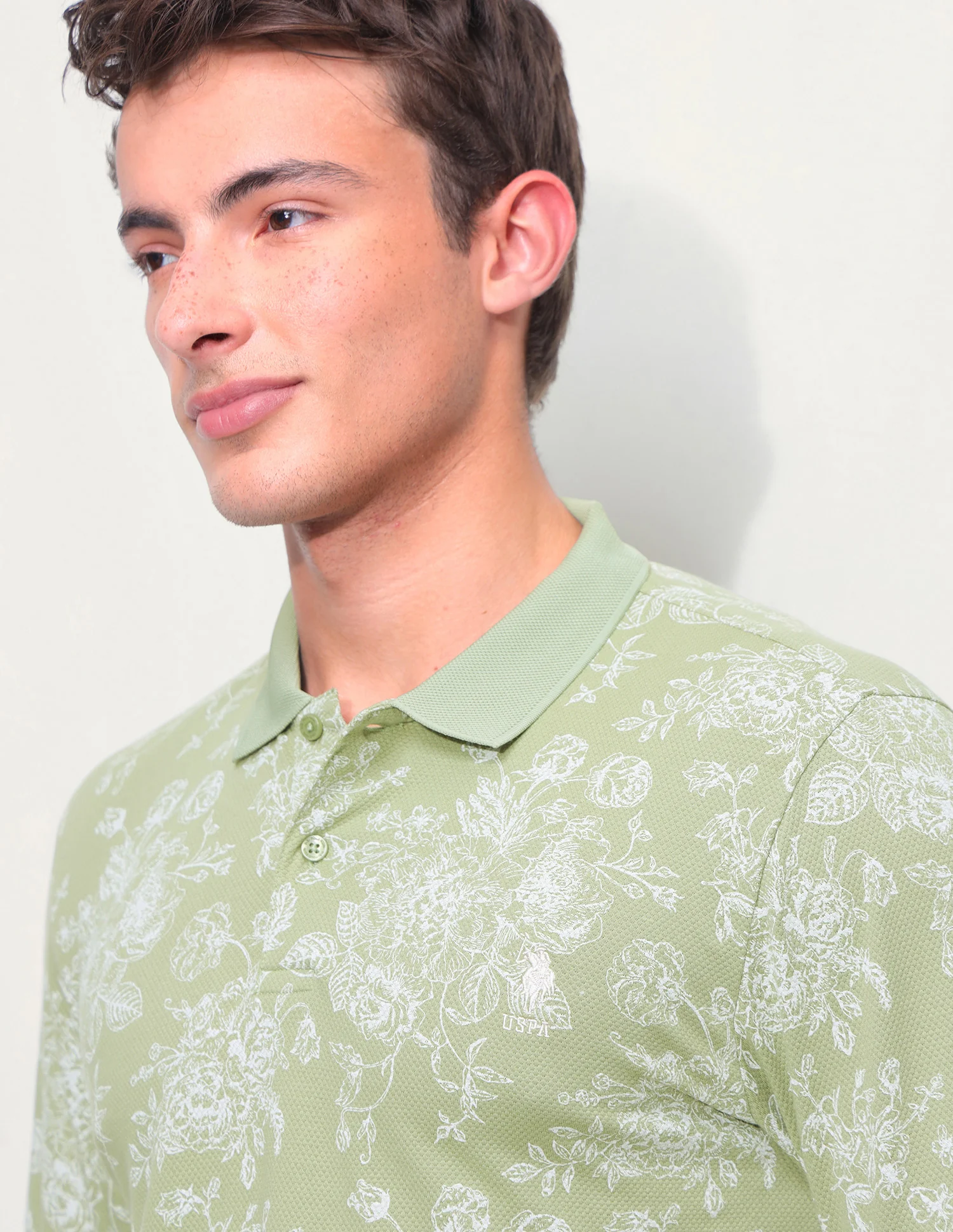 Floral Printed Slim Fit Polo Shirt - Image 7