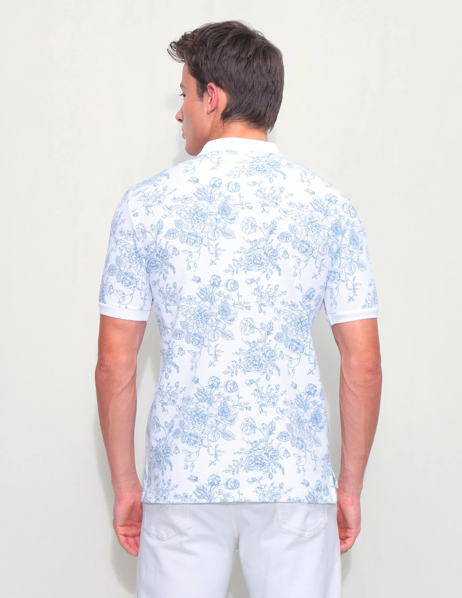 Floral Printed Slim Fit Polo Shirt - Image 5