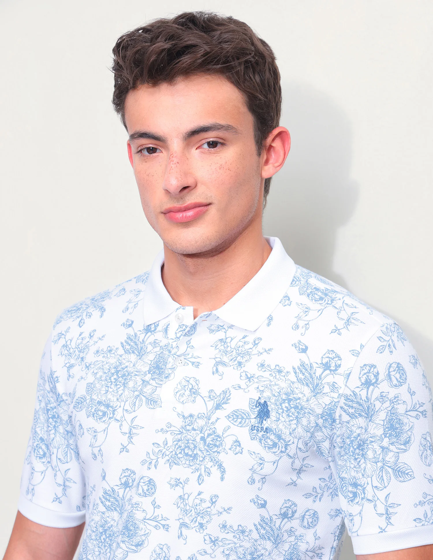 Floral Printed Slim Fit Polo Shirt - Image 7
