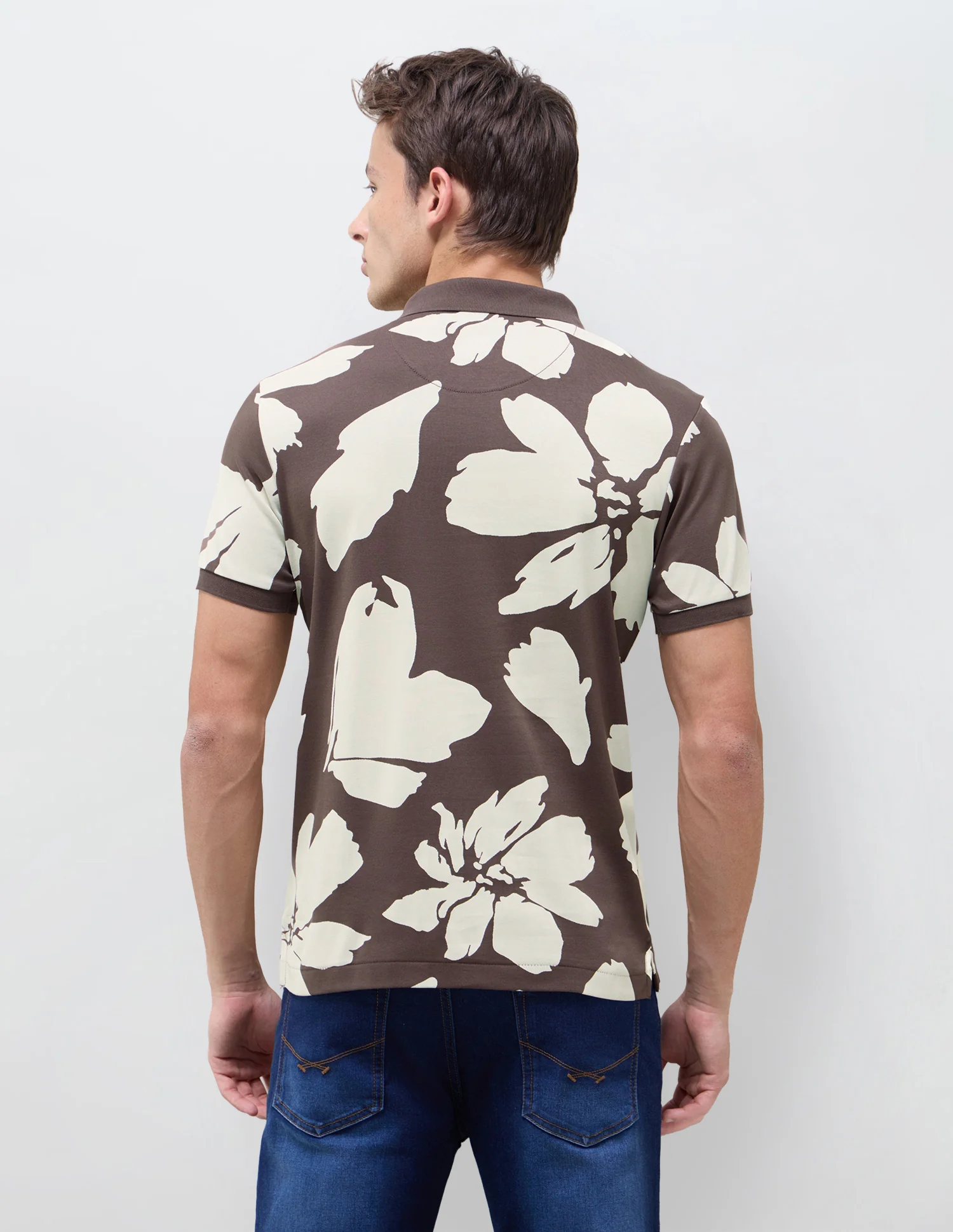 Floral Printed Slim Fit Polo Shirt - Image 5