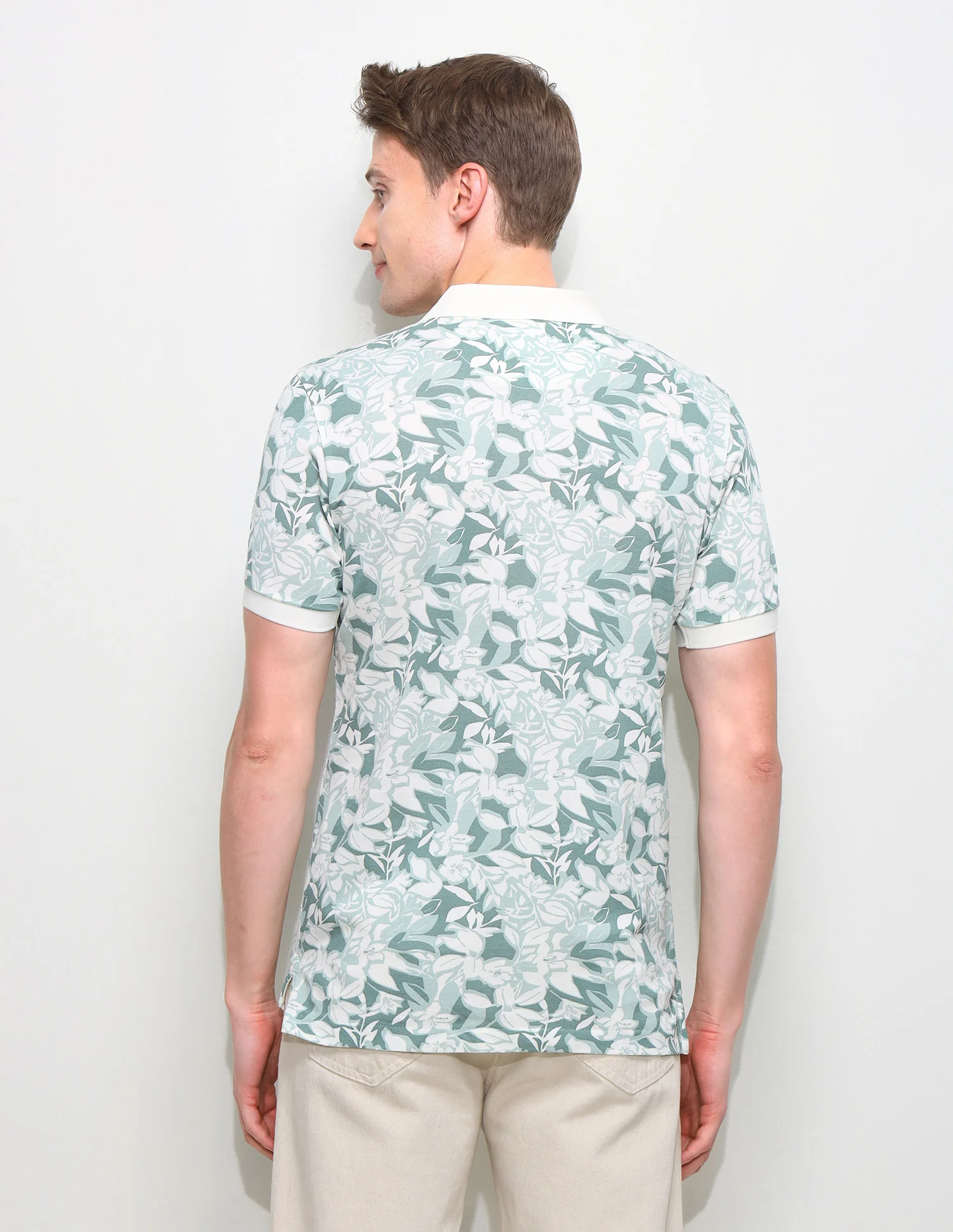 Floral Printed Slim Fit Polo Shirt - Image 5