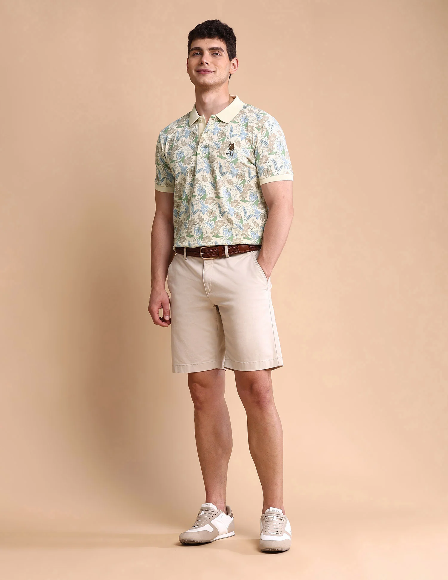 Floral Printed Slim Fit Polo Shirt - Image 3