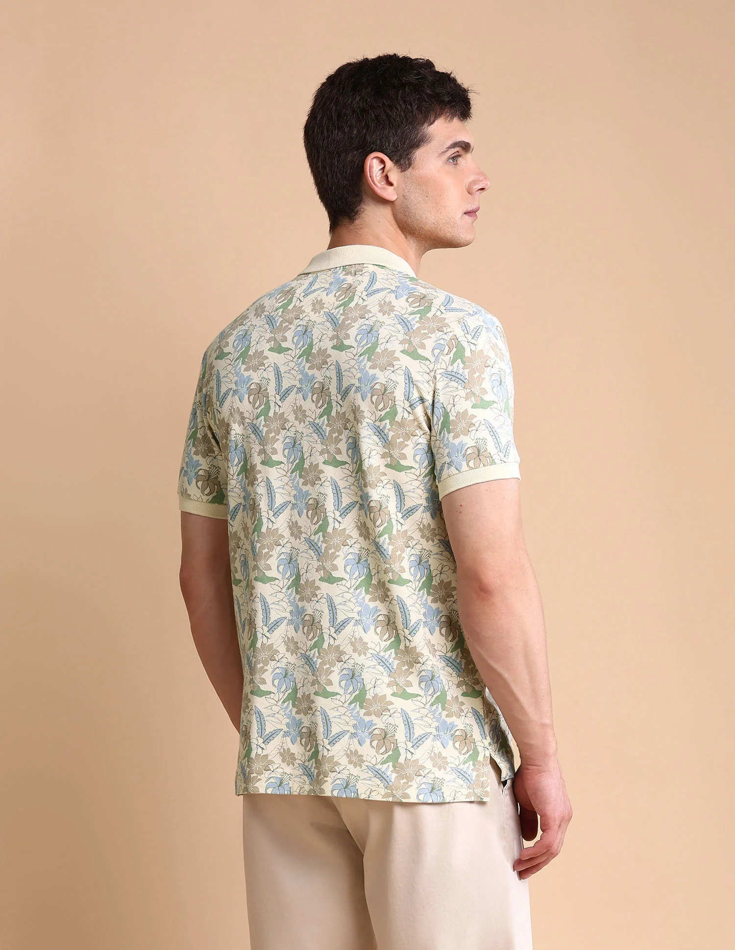 Floral Printed Slim Fit Polo Shirt - Image 5