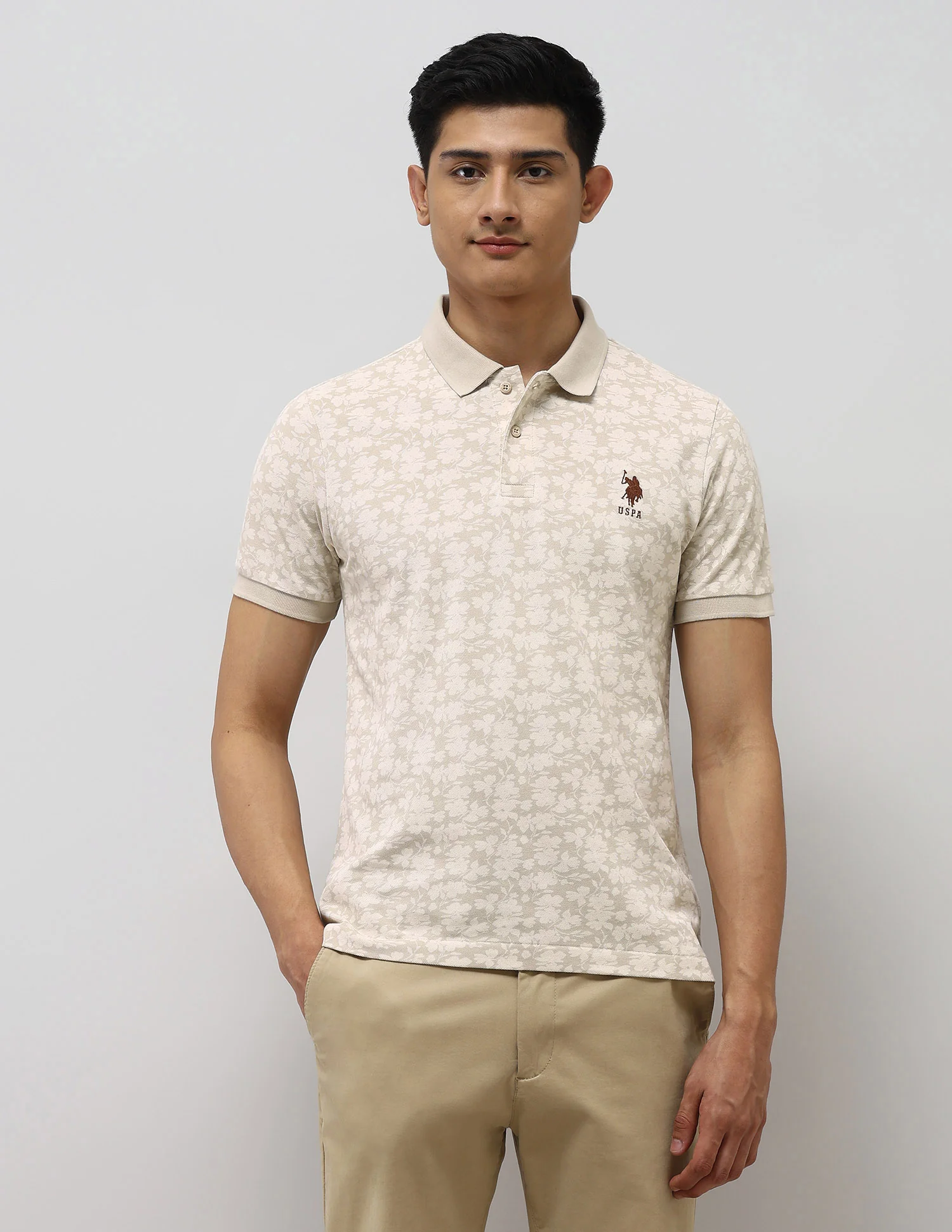Floral Printed Slim Fit Polo Shirt - Image 6