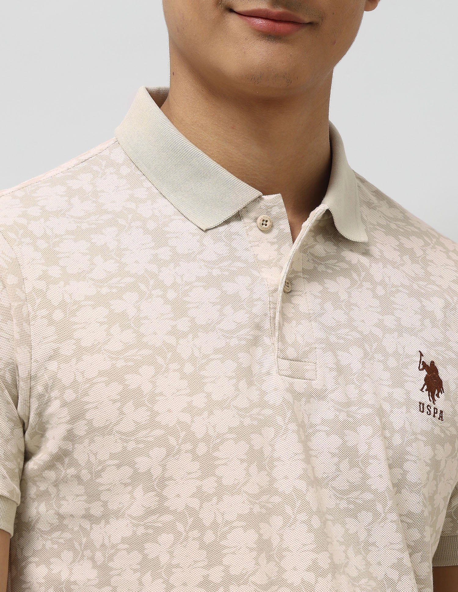 Floral Printed Slim Fit Polo Shirt - Image 7