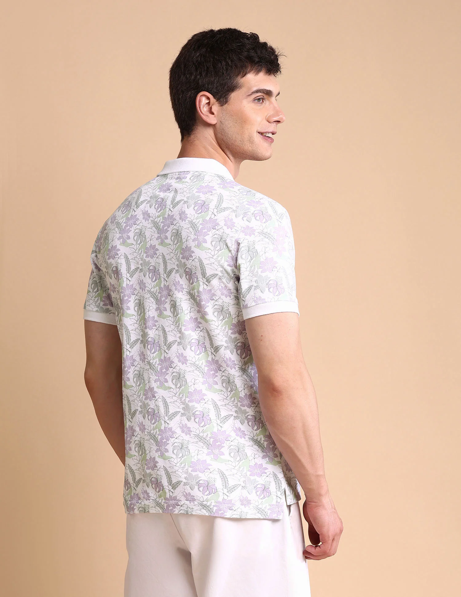 Floral Printed Slim Fit Polo Shirt - Image 5