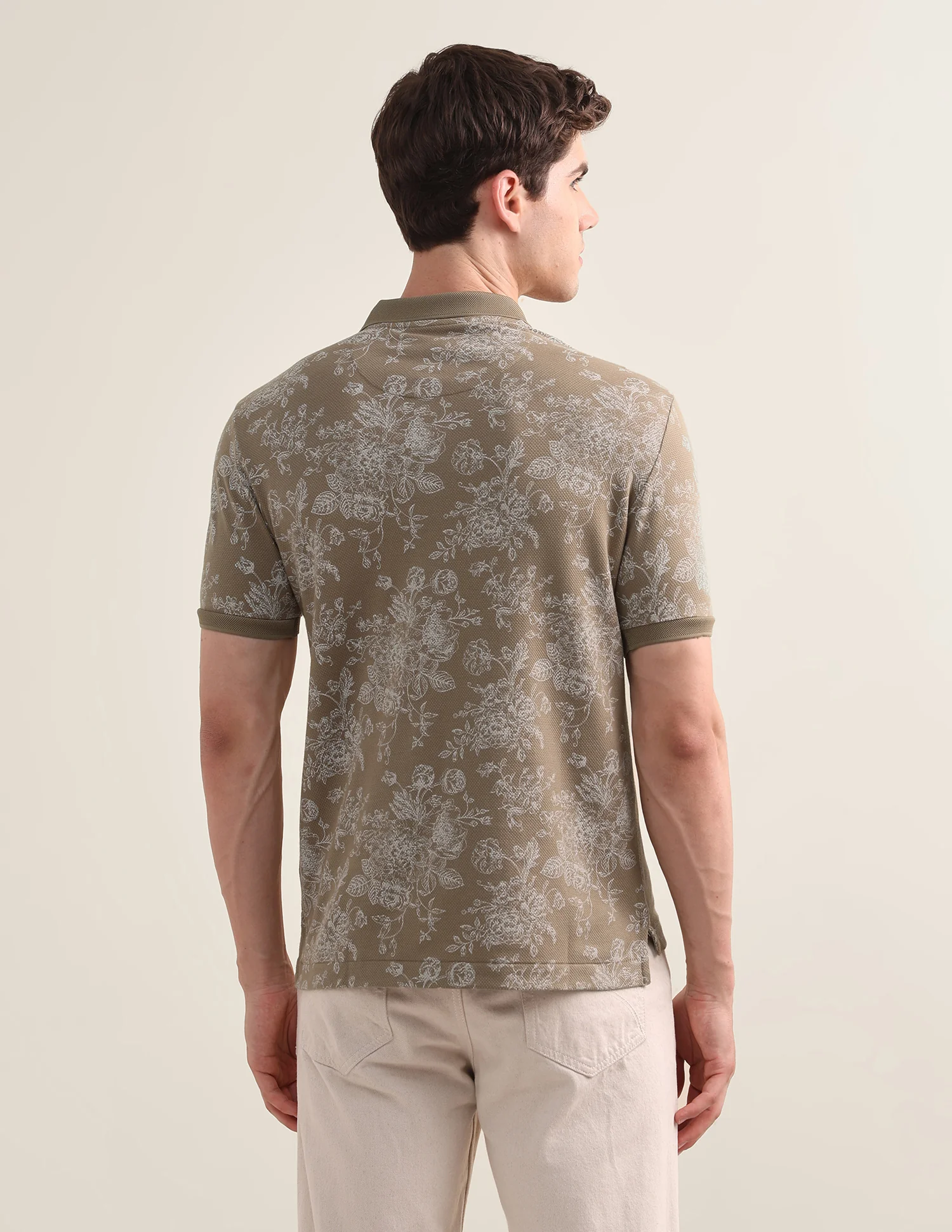 Floral Printed Slim Fit Polo Shirt - Image 5