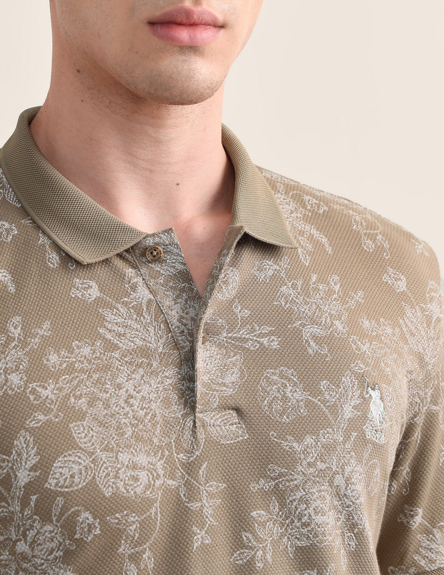Floral Printed Slim Fit Polo Shirt - Image 7