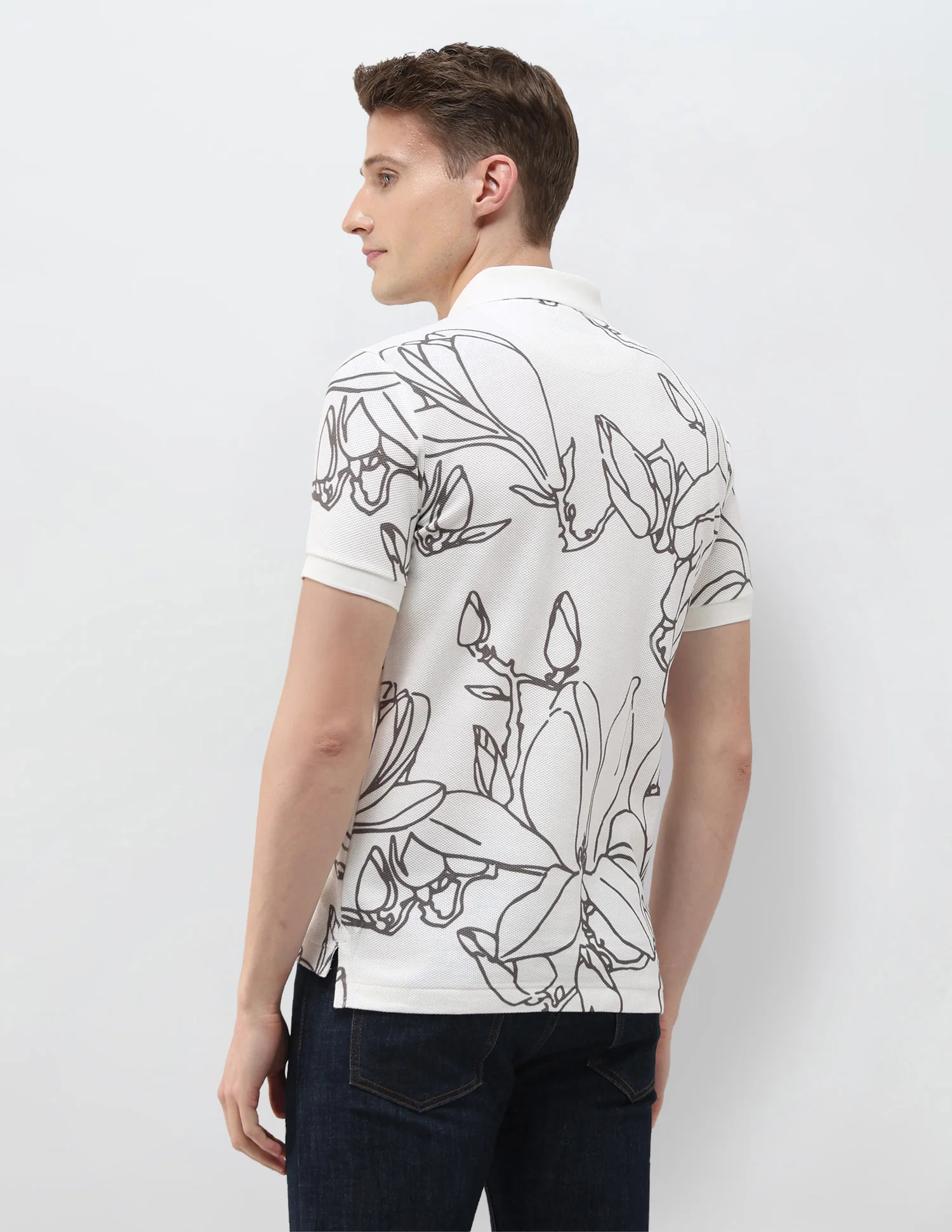 Floral Printed Summer House Polo Shirt - Image 5