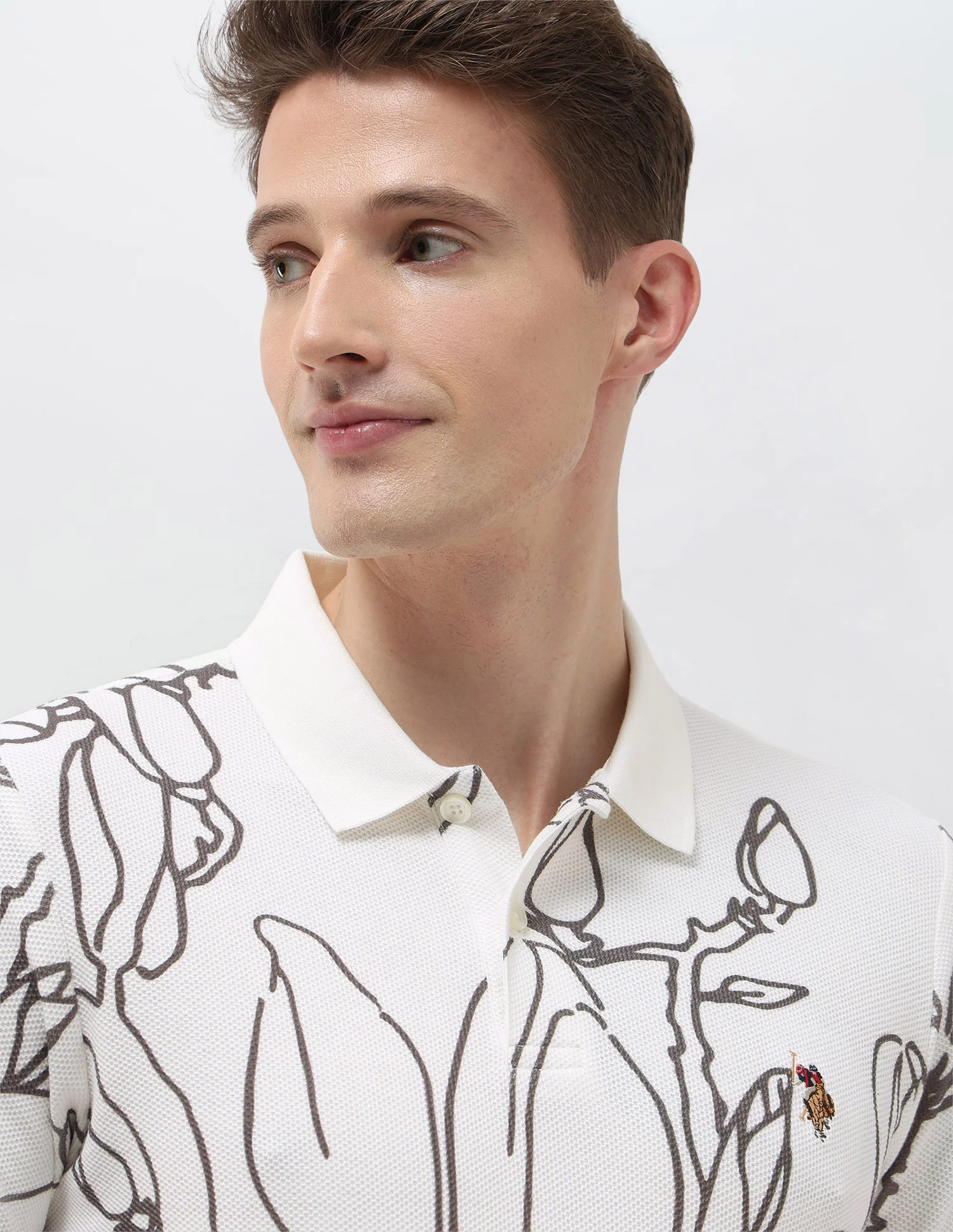 Floral Printed Summer House Polo Shirt - Image 7