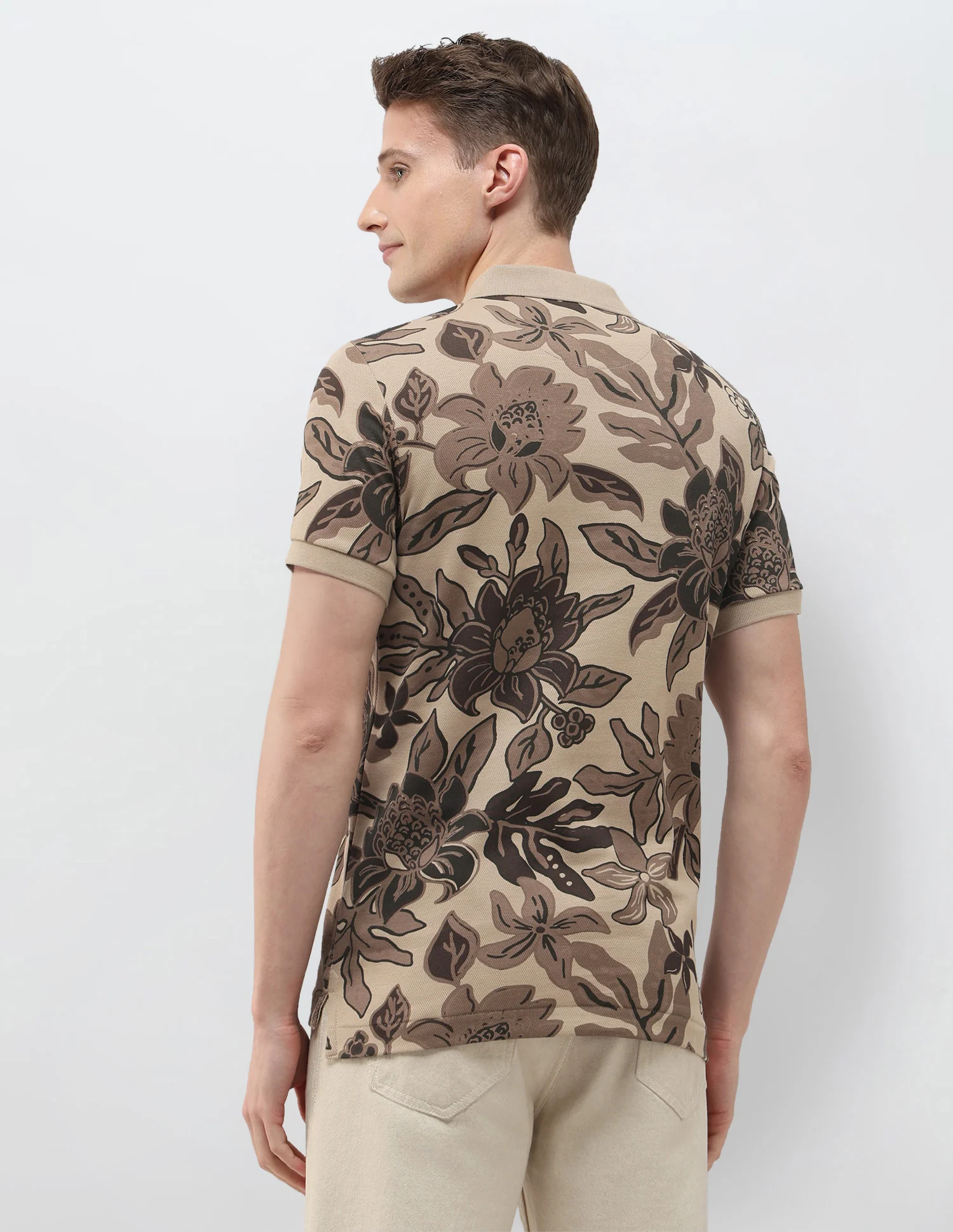 Floral Printed Summer House Polo Shirt - Image 5
