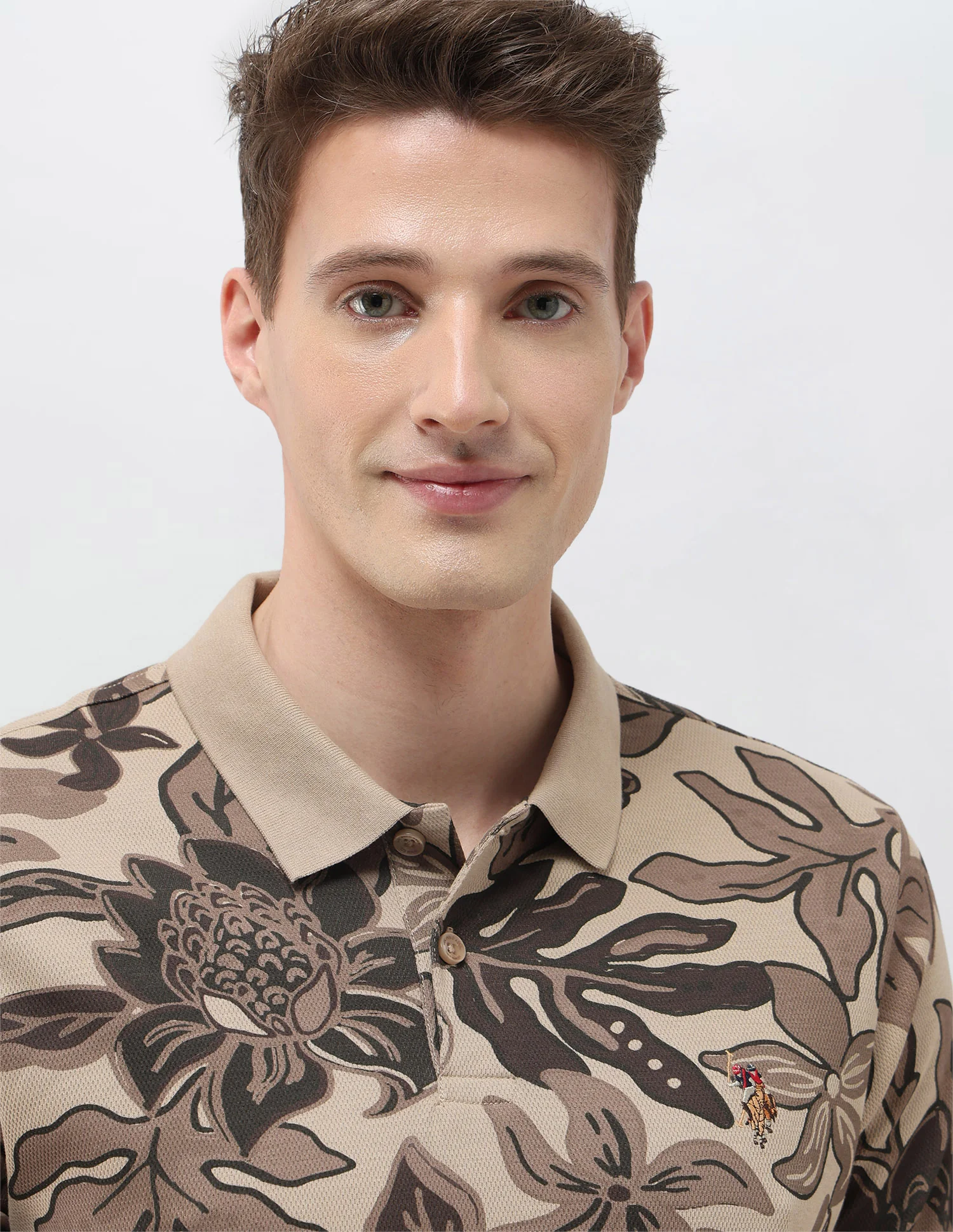 Floral Printed Summer House Polo Shirt - Image 7