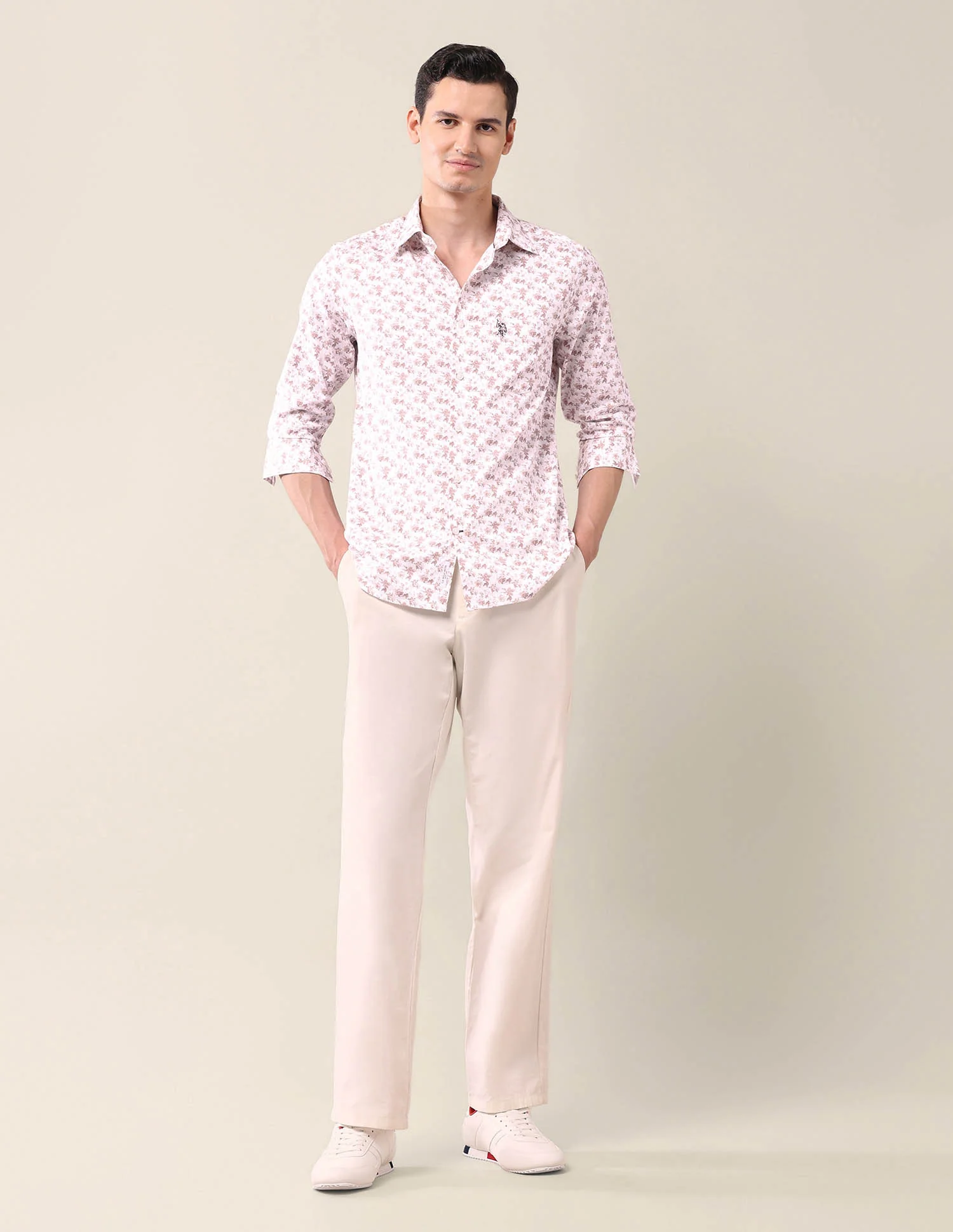 Floral Printed Tailored Fit Shirt - Image 3