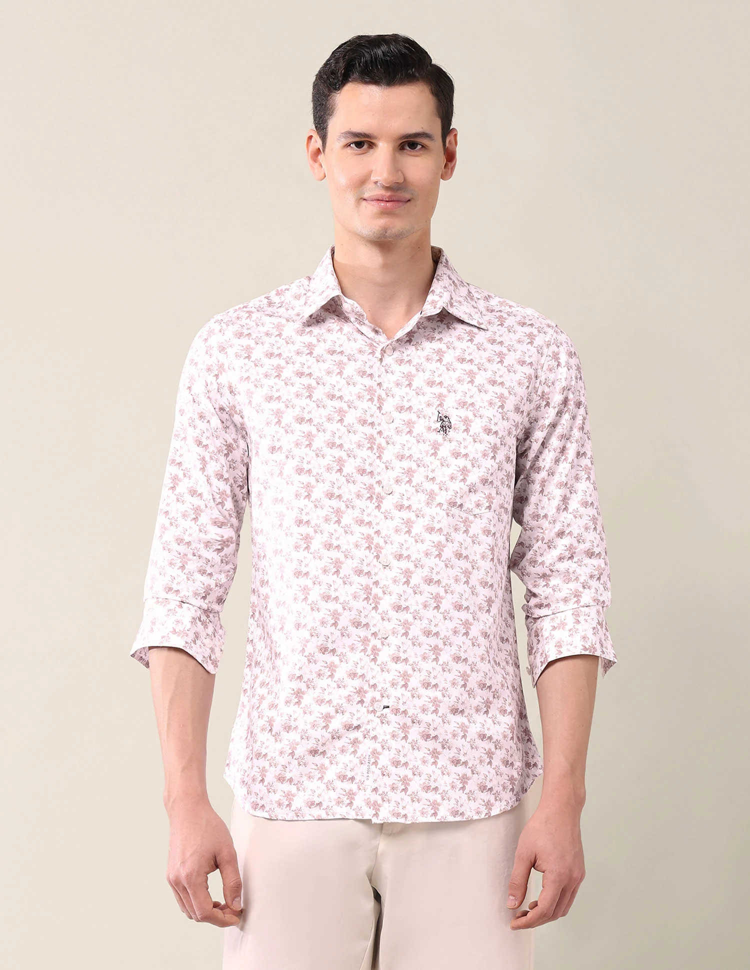 Floral Printed Tailored Fit Shirt - Image 6