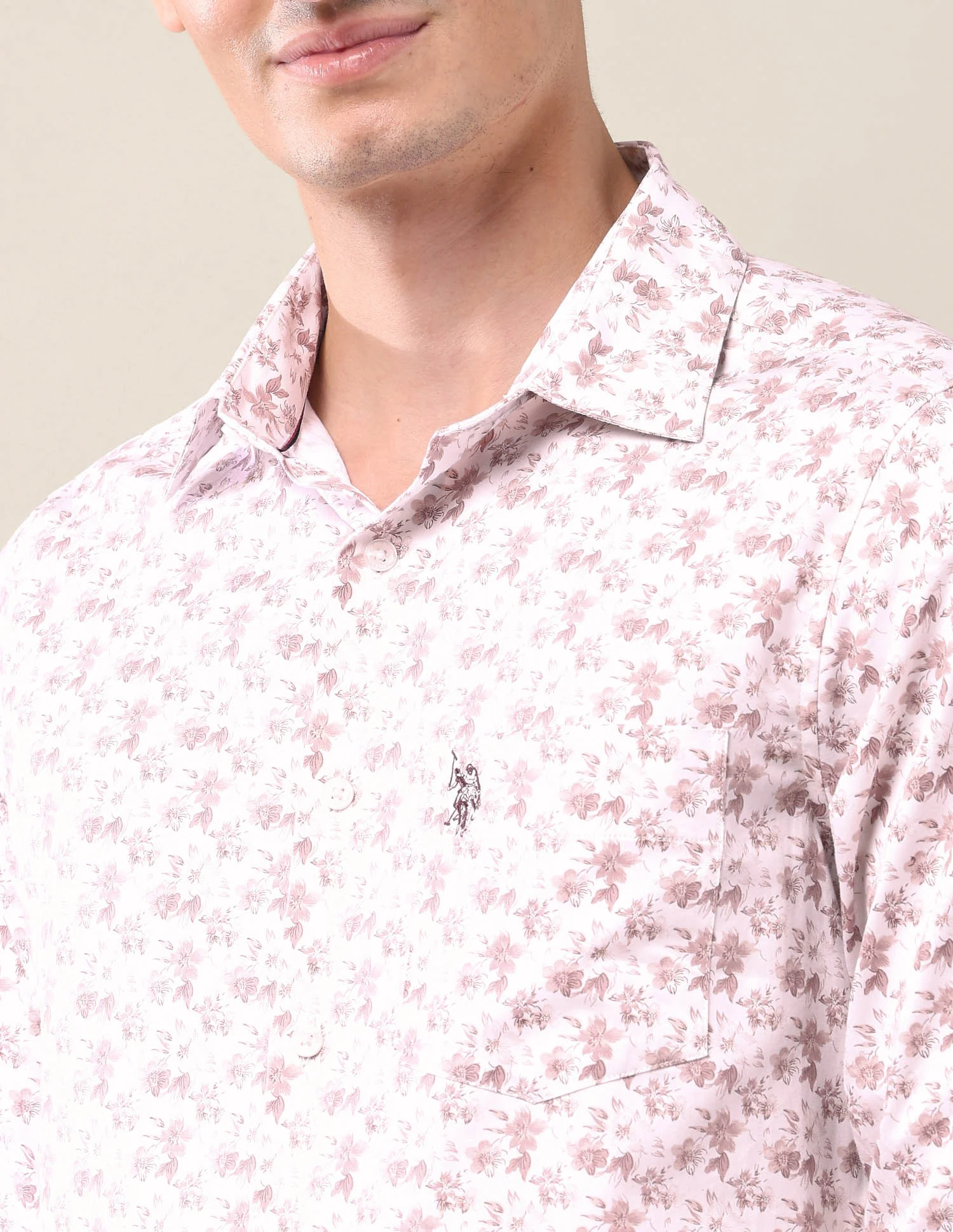 Floral Printed Tailored Fit Shirt - Image 7