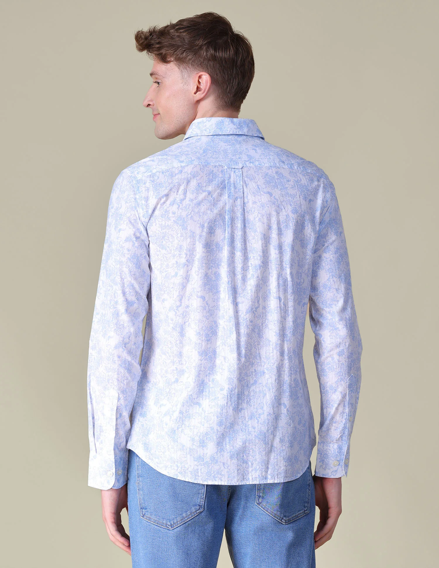 Floral Printed Tailored Fit Shirt - Image 5