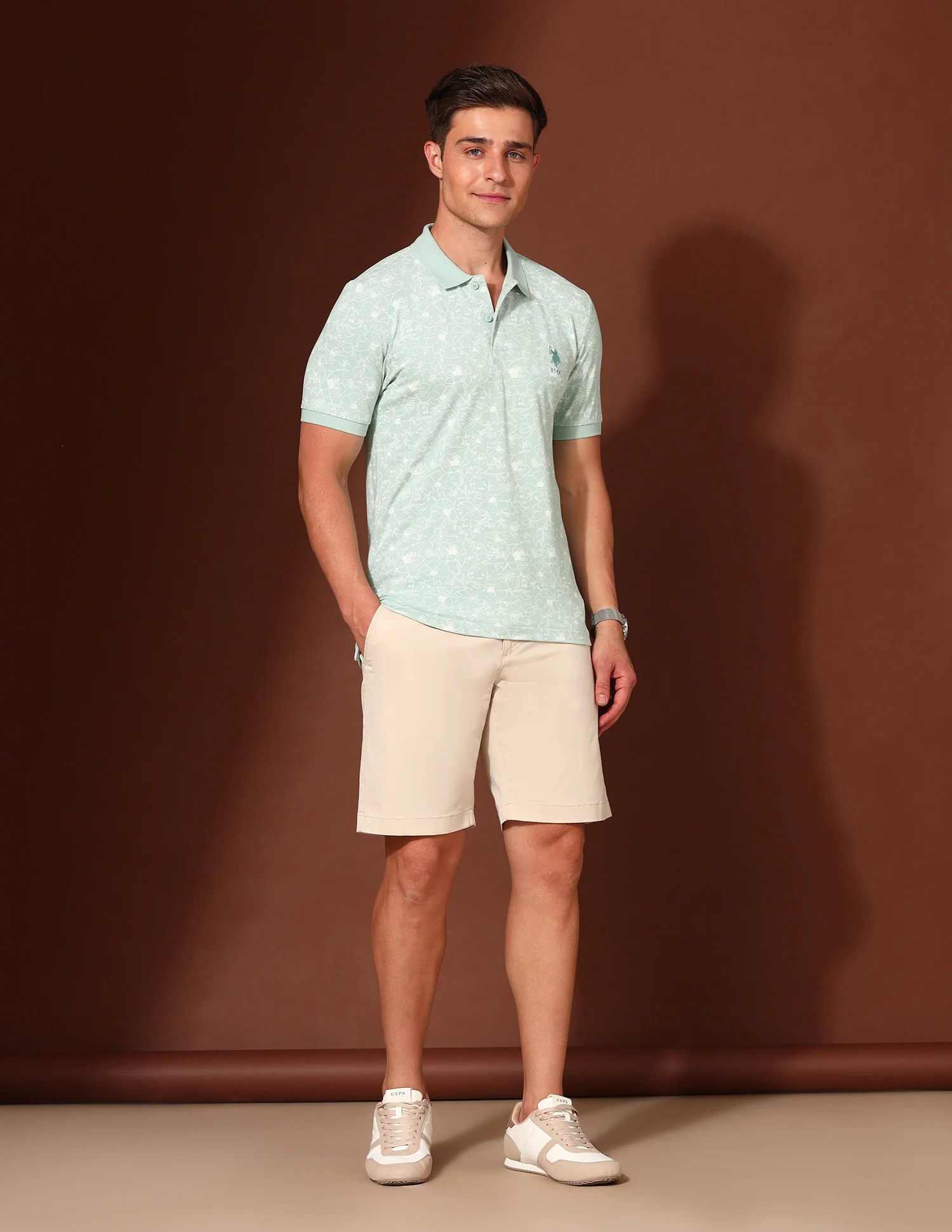 Floral Printed Working Holiday Polo Shirt - Image 3