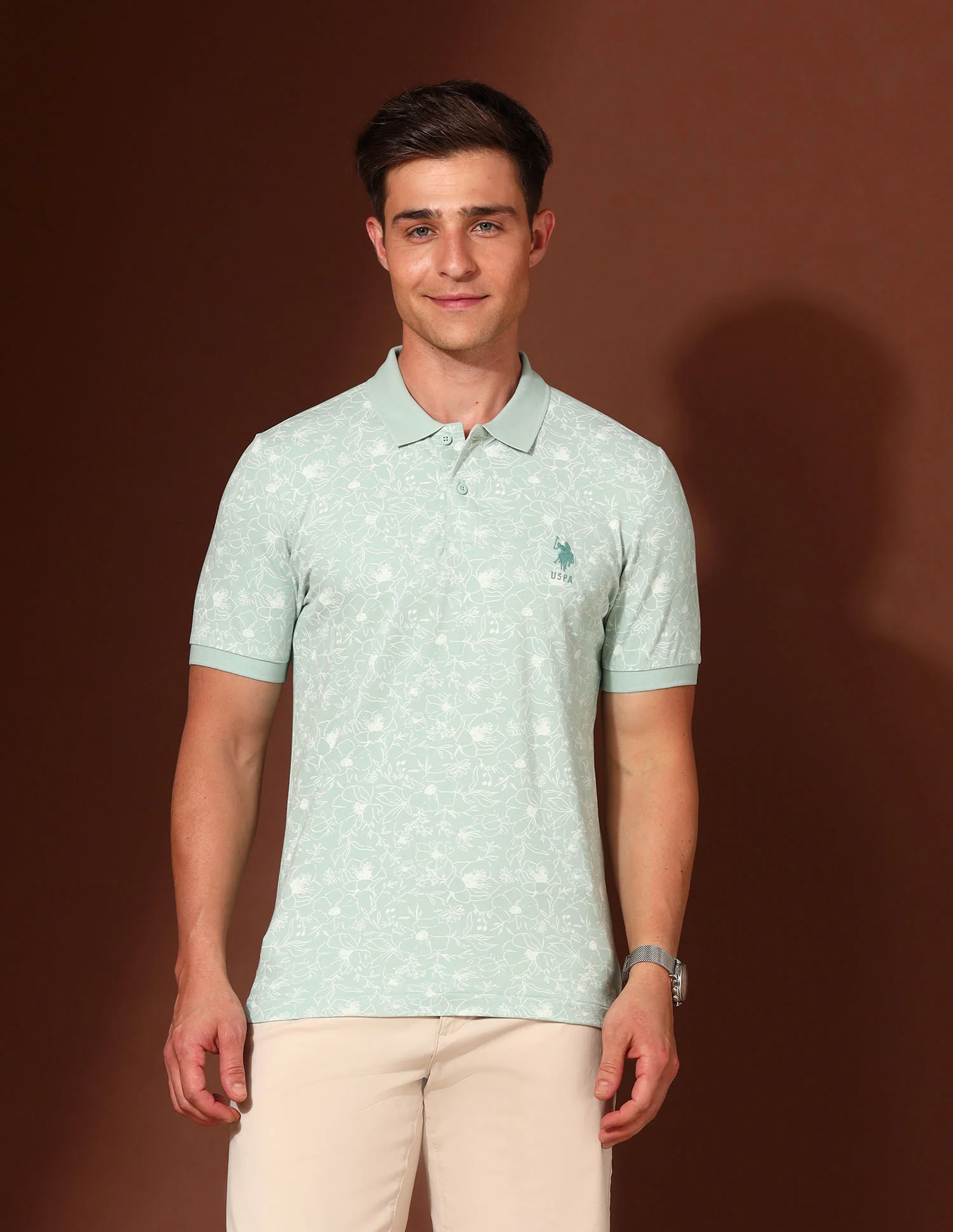 Floral Printed Working Holiday Polo Shirt - Image 6