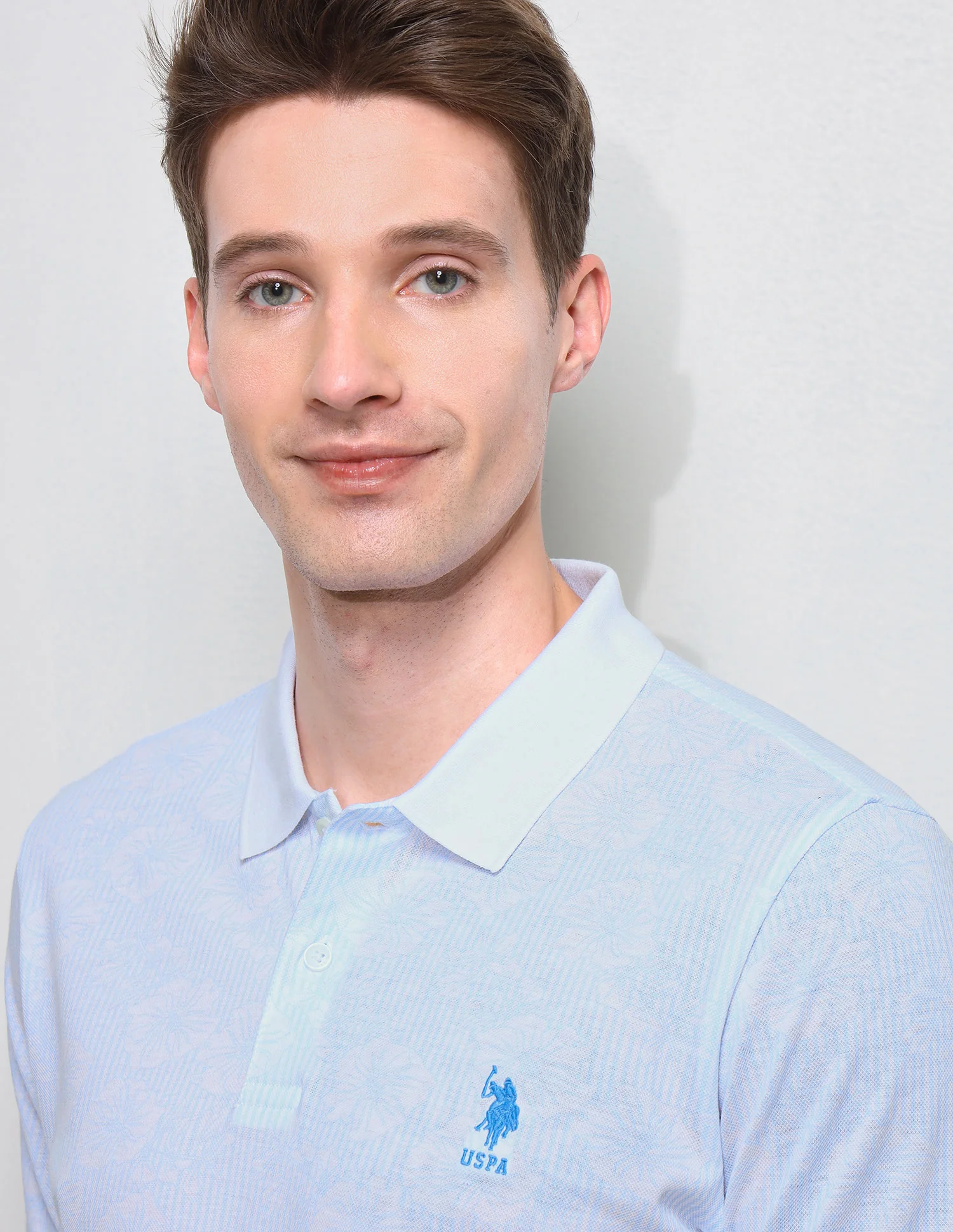 Floral Vertical Striped Slim Fit Polo Shirt - Image 7