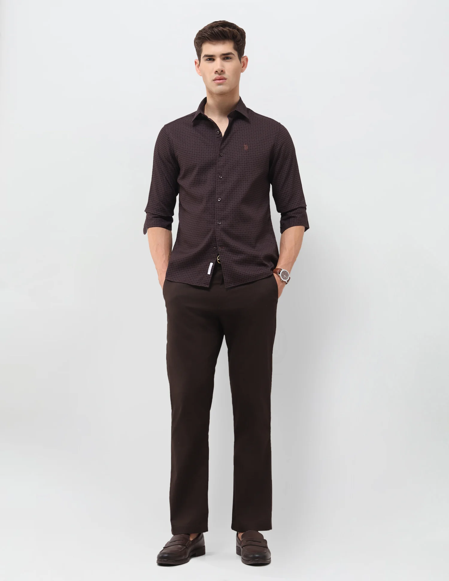 Geometric Printed Dobby Shirt - Image 3