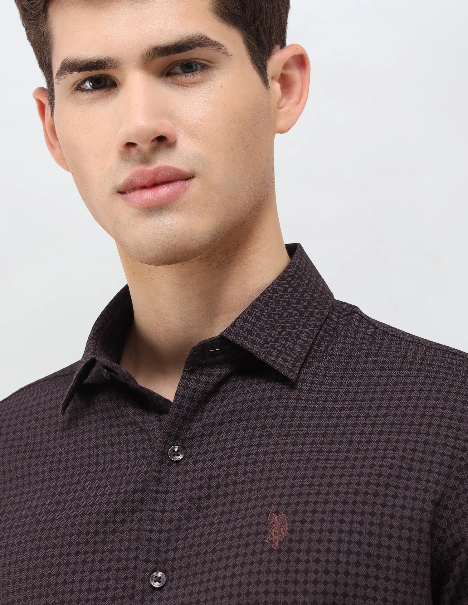 Geometric Printed Dobby Shirt - Image 7