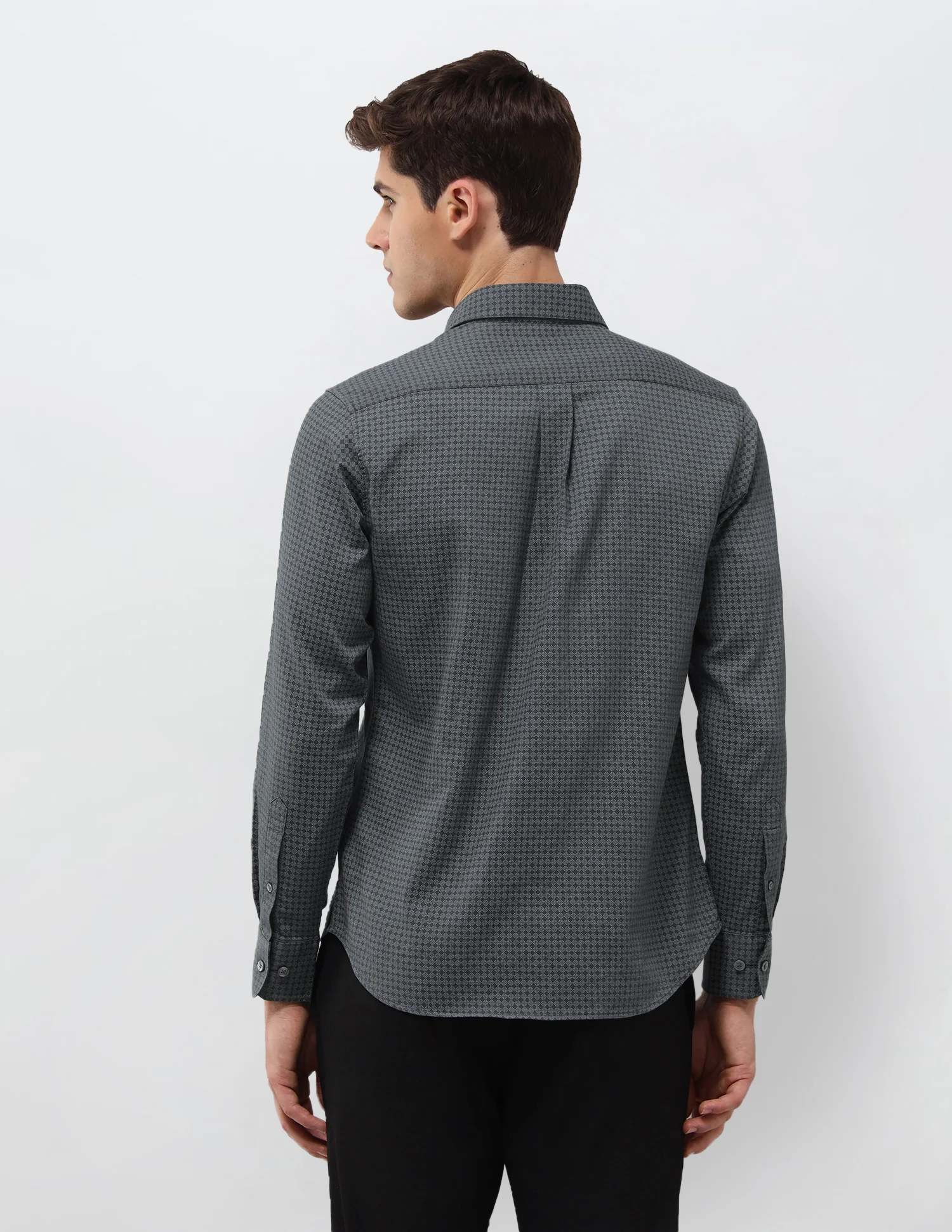 Geometric Printed Dobby Shirt - Image 5