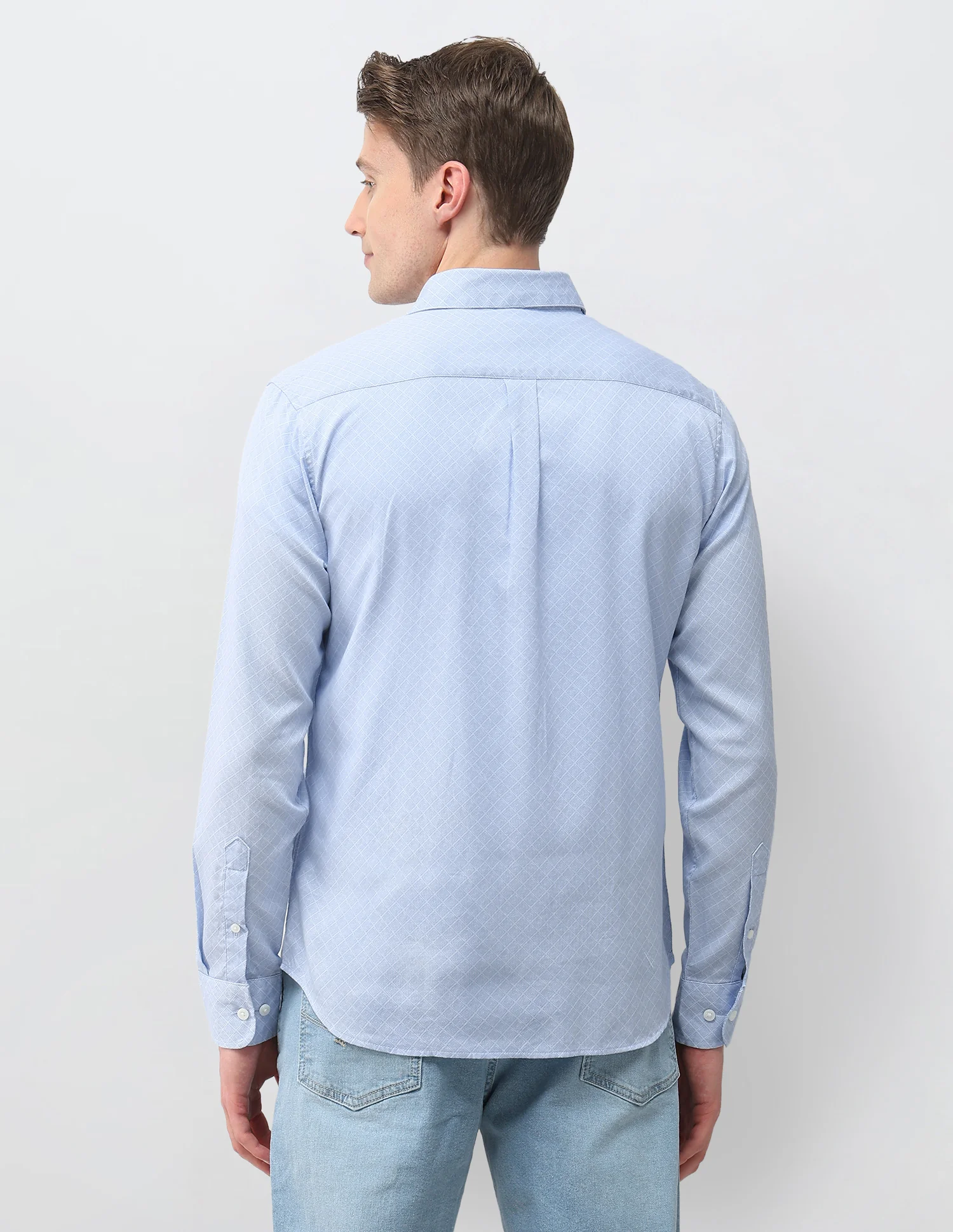 Geometric Printed Dobby Shirt - Image 5