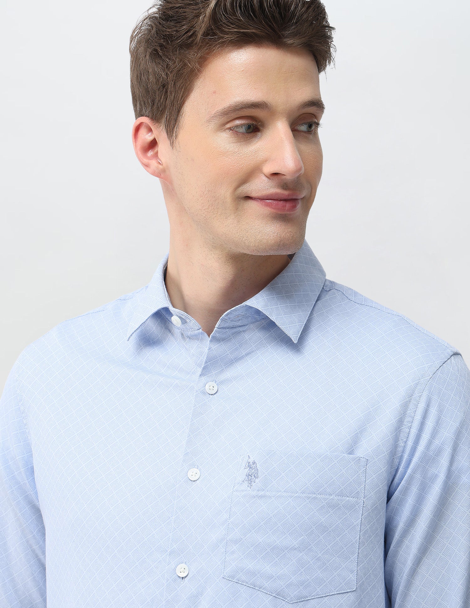 Geometric Printed Dobby Shirt - Image 7