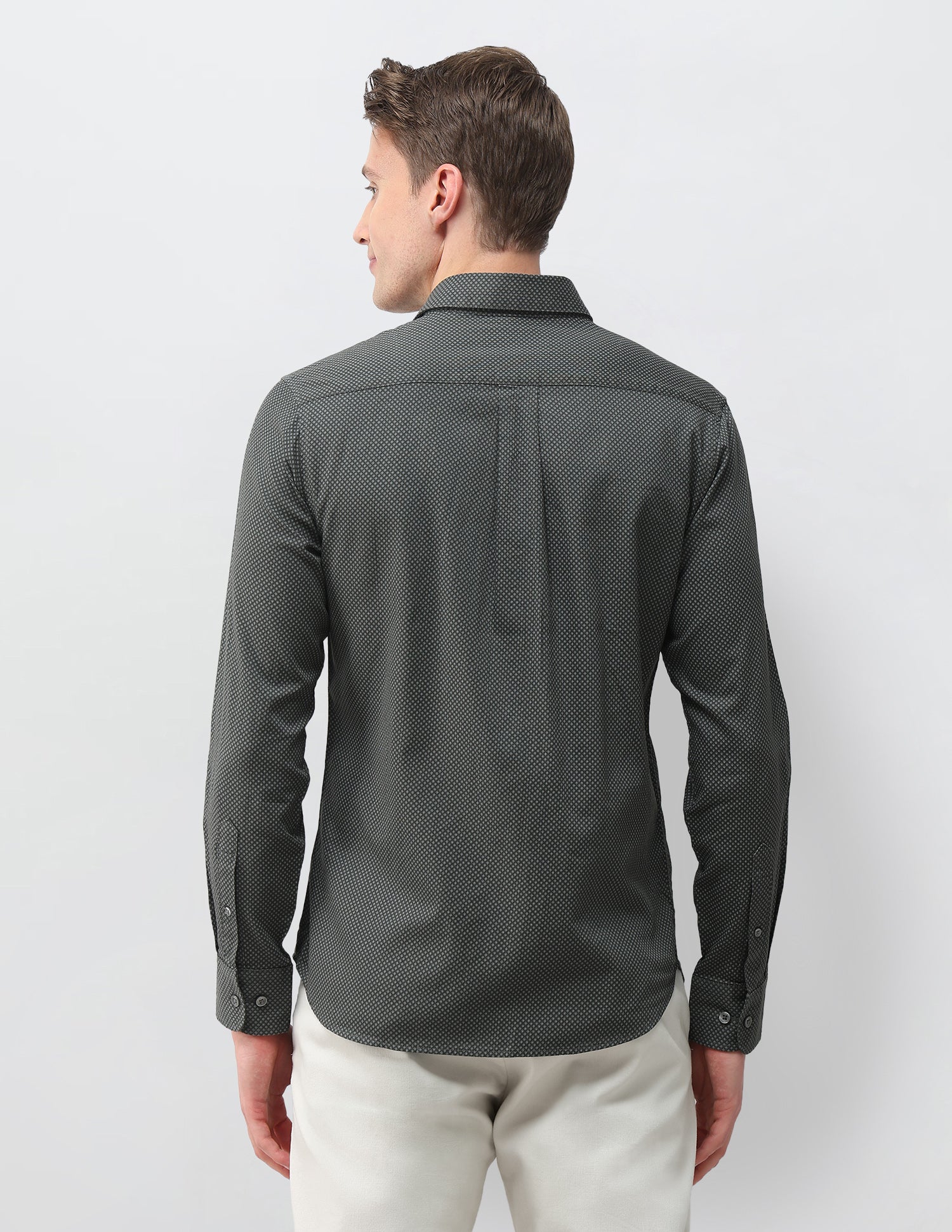 Geometric Printed Dobby Shirt - Image 5