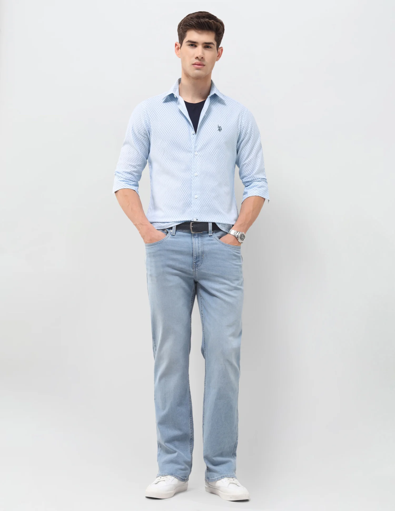 Geometric Printed Oxford Shirt - Image 3