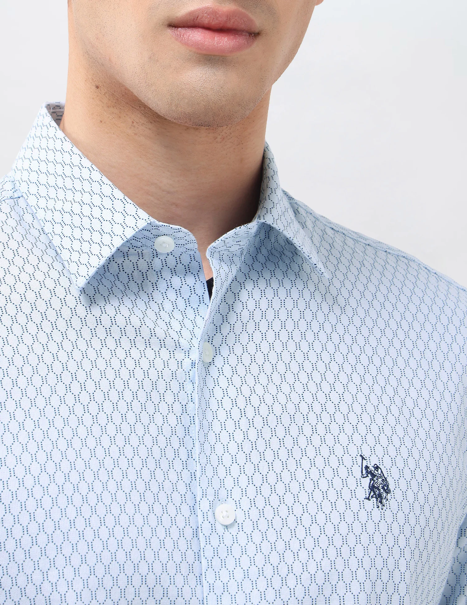 Geometric Printed Oxford Shirt - Image 7