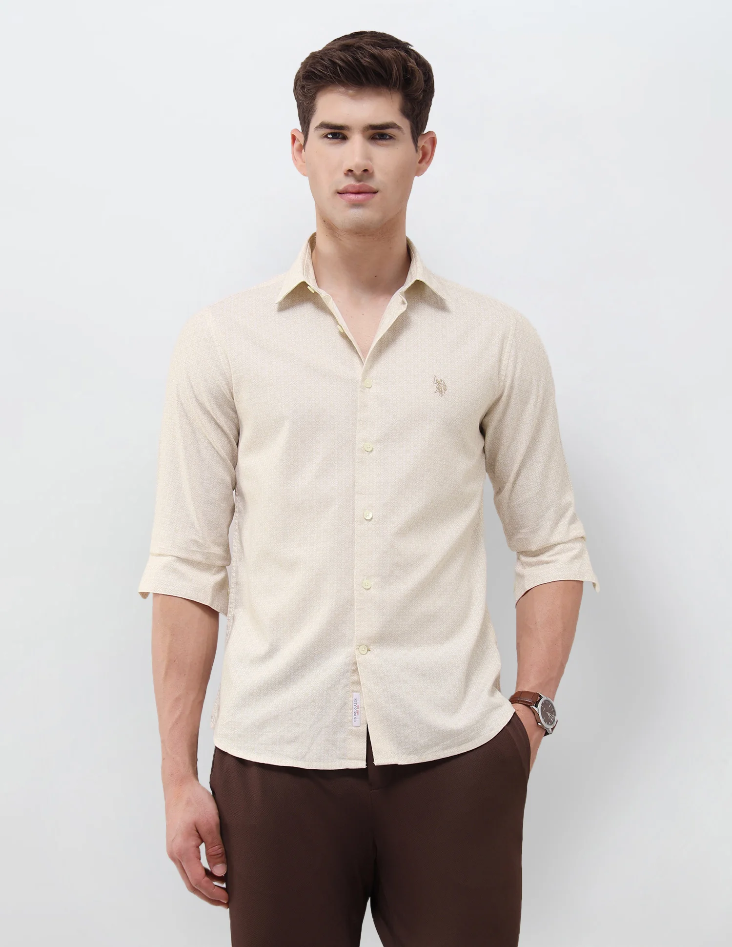 Geometric Printed Oxford Shirt