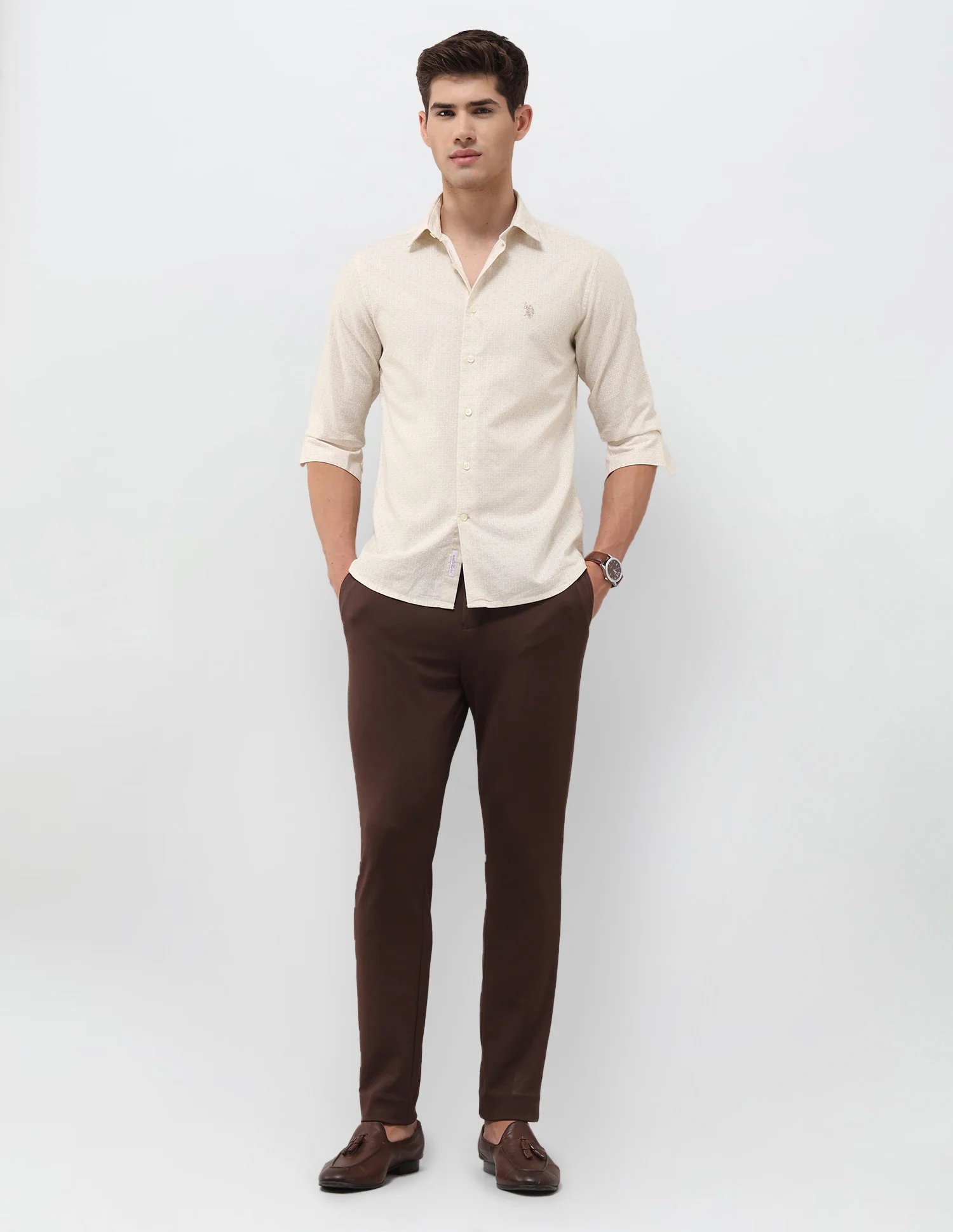 Geometric Printed Oxford Shirt - Image 3