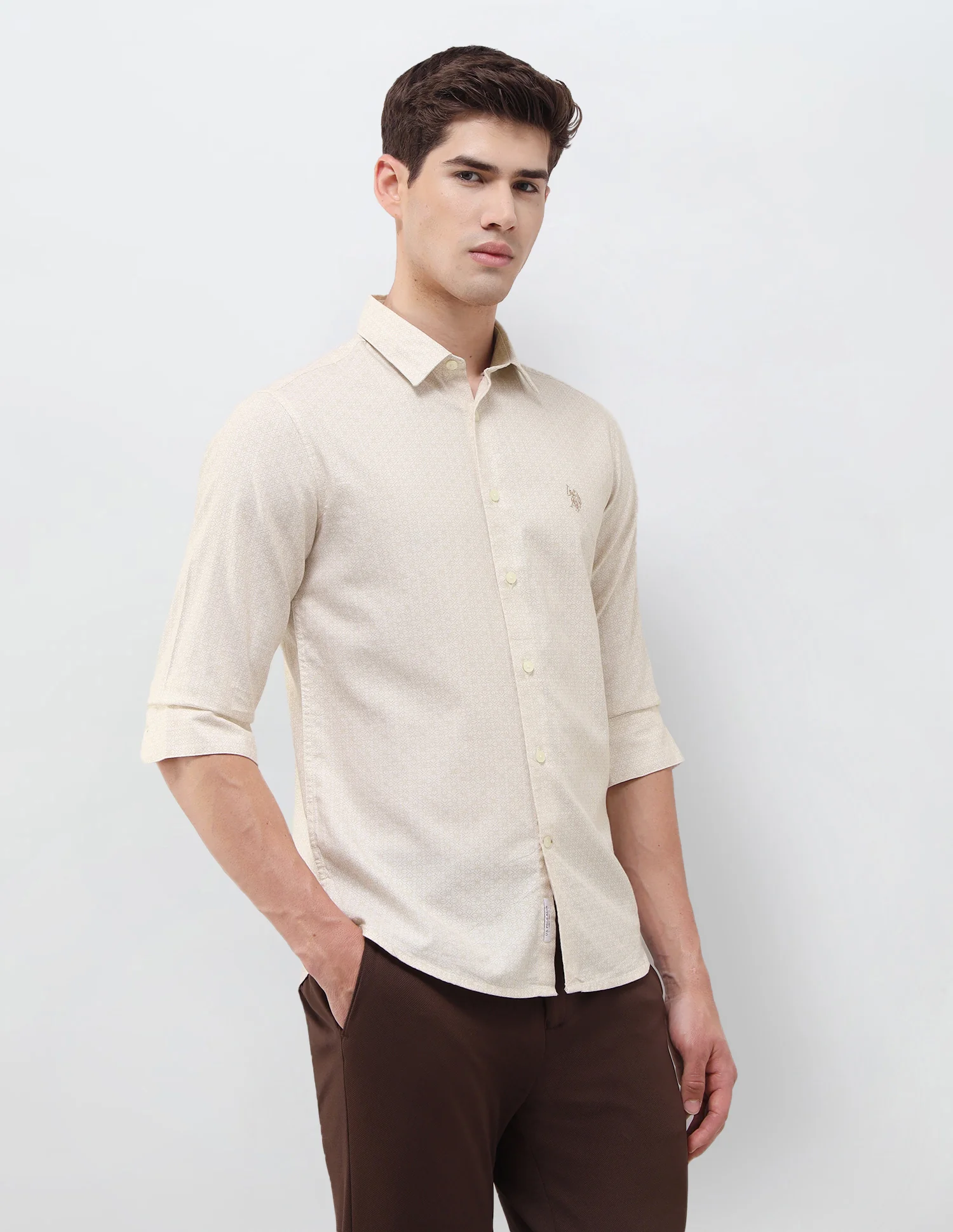 Geometric Printed Oxford Shirt - Image 4