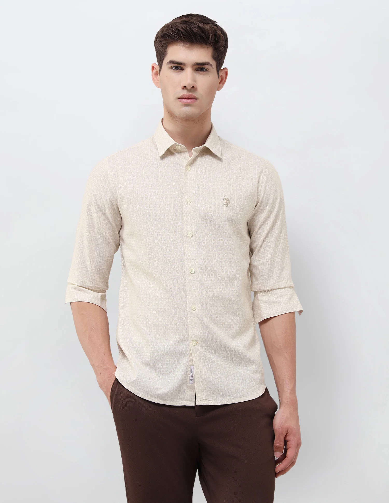 Geometric Printed Oxford Shirt - Image 6