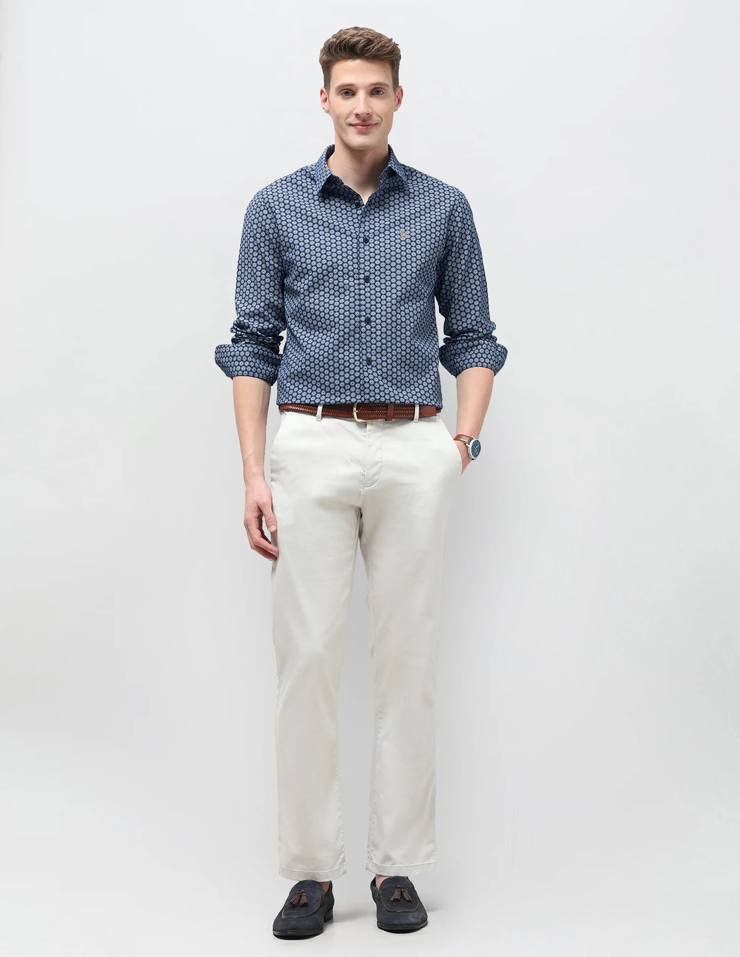 Geometric Printed Oxford Shirt - Image 3