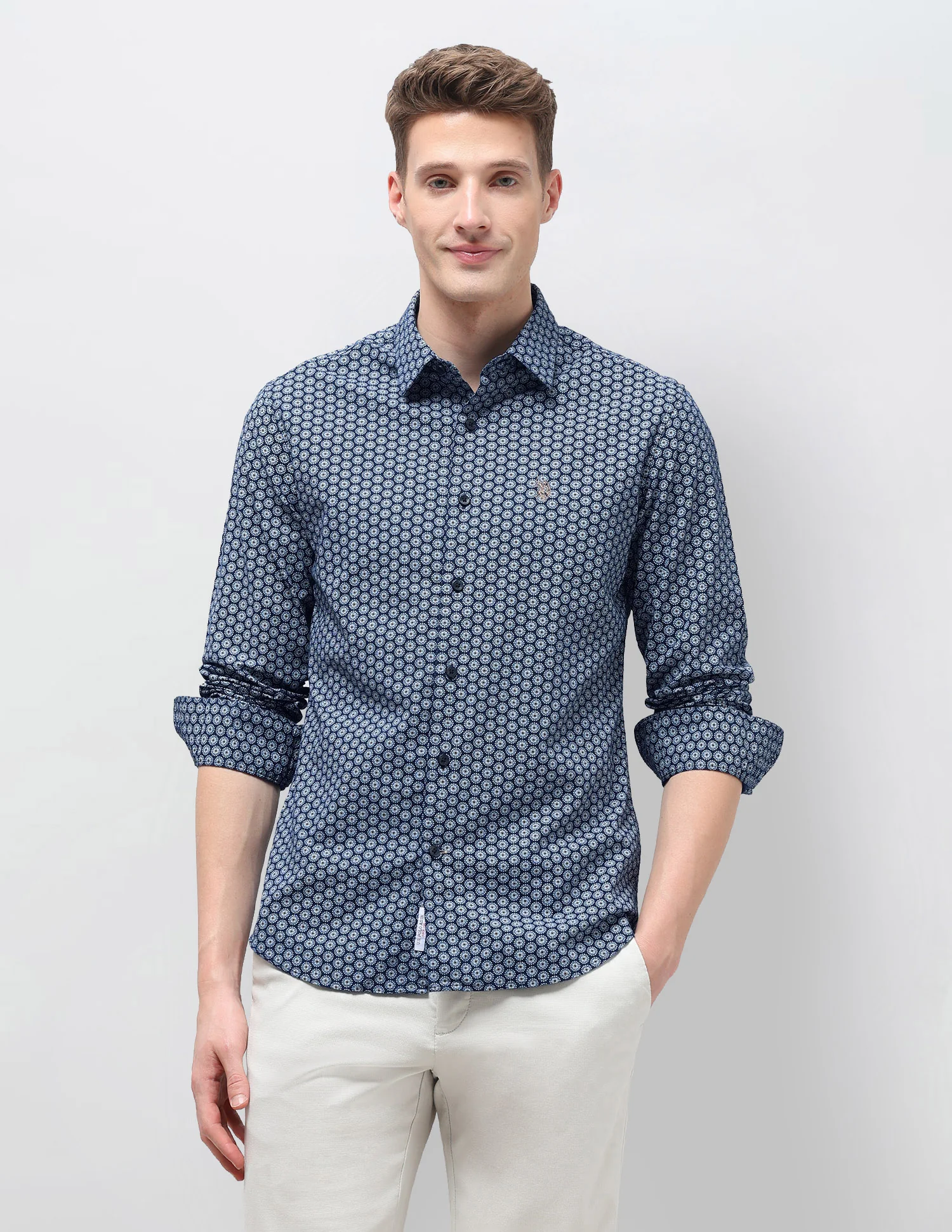Geometric Printed Oxford Shirt - Image 6
