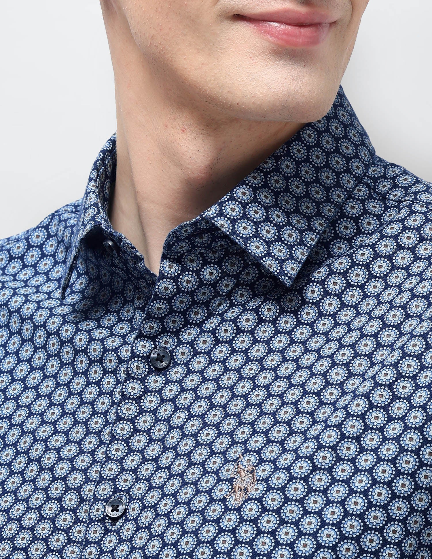 Geometric Printed Oxford Shirt - Image 7