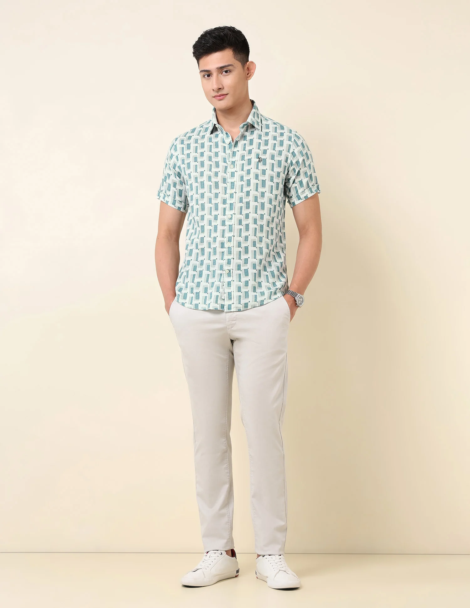 Geometric Printed Pure Cotton Shirt - Image 3