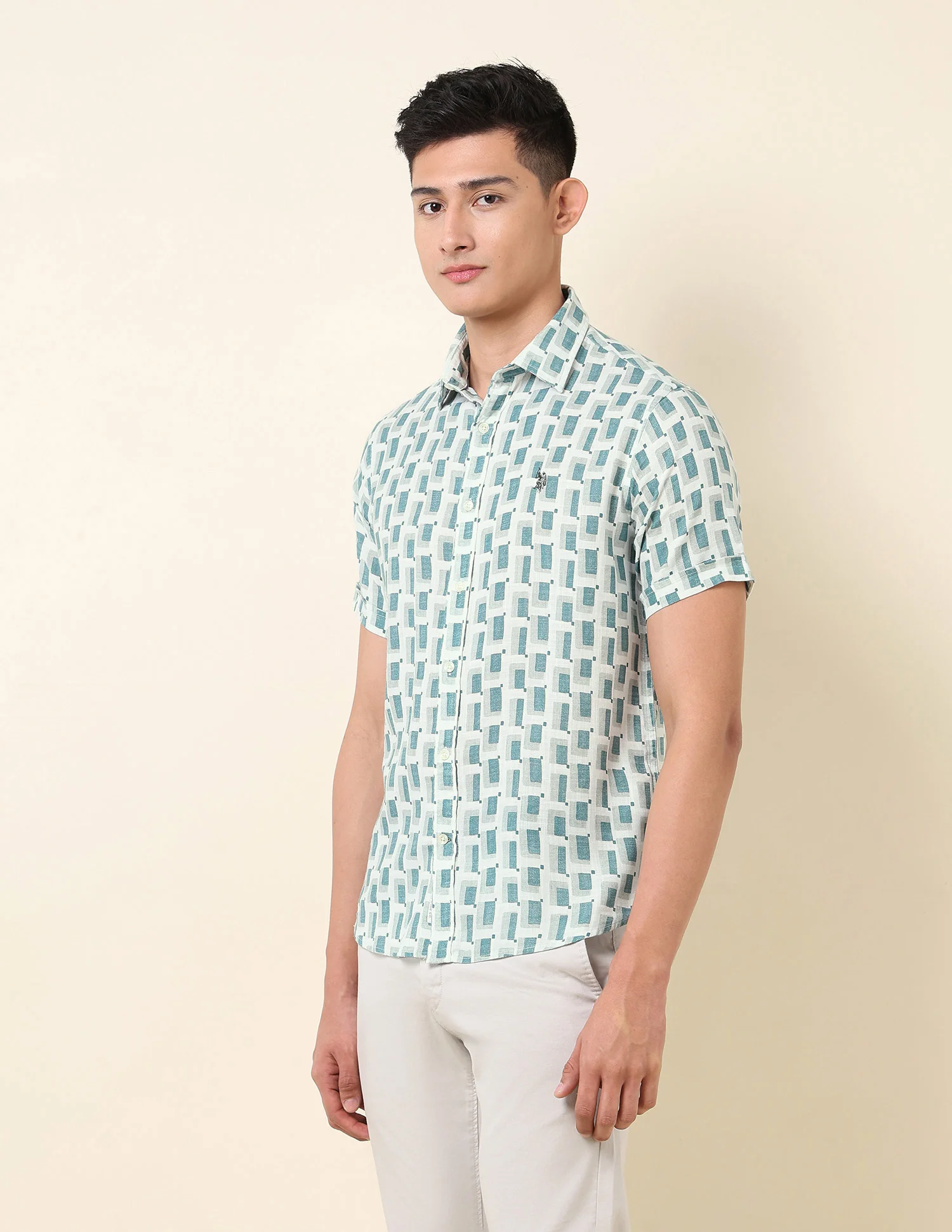 Geometric Printed Pure Cotton Shirt - Image 4
