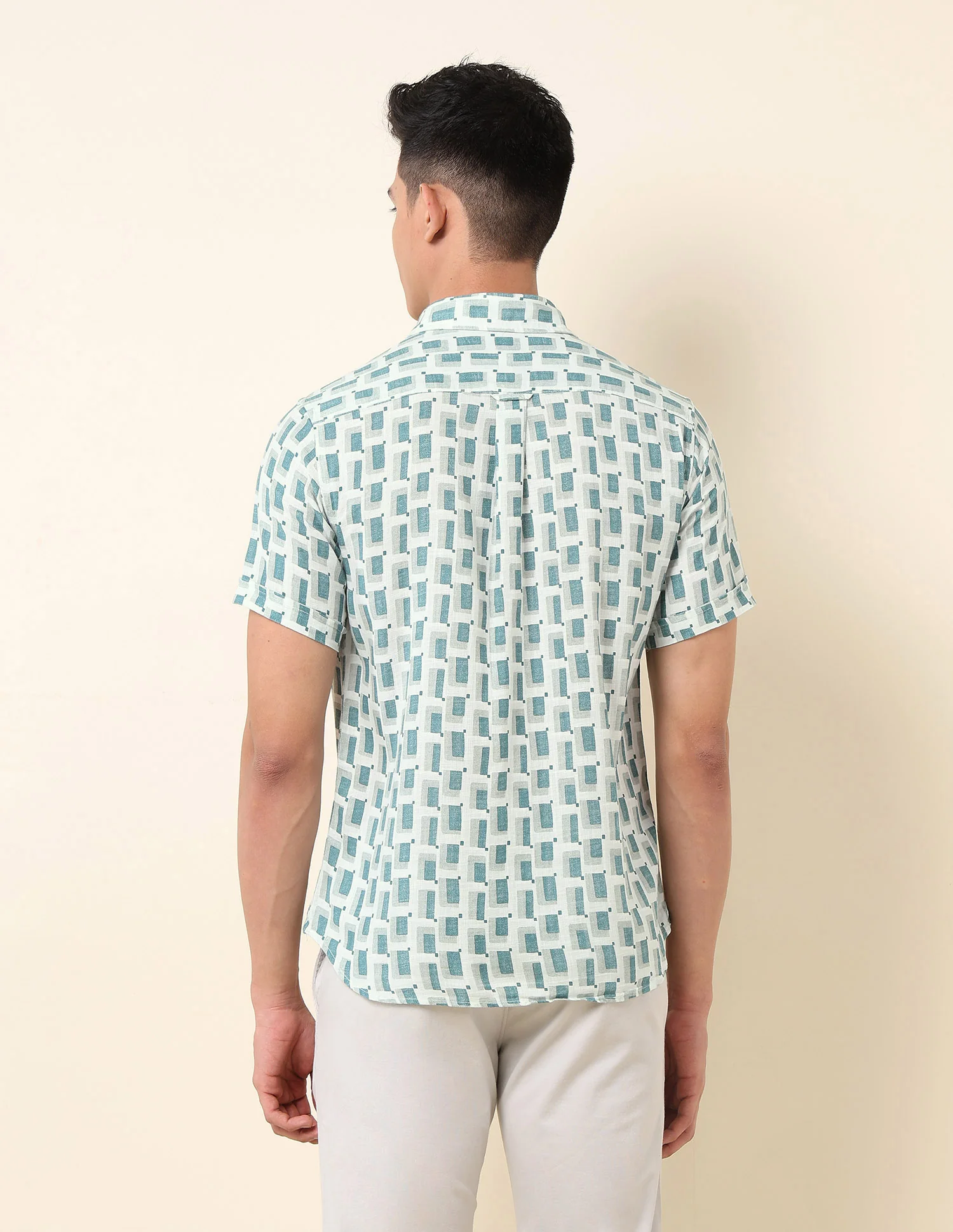 Geometric Printed Pure Cotton Shirt - Image 5