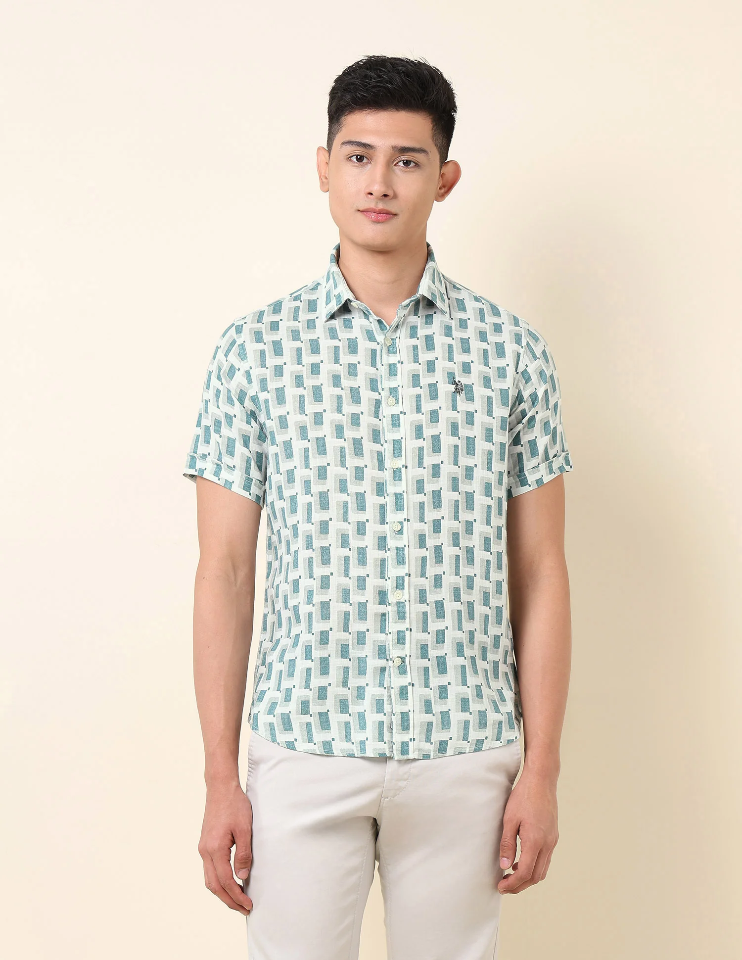 Geometric Printed Pure Cotton Shirt - Image 6